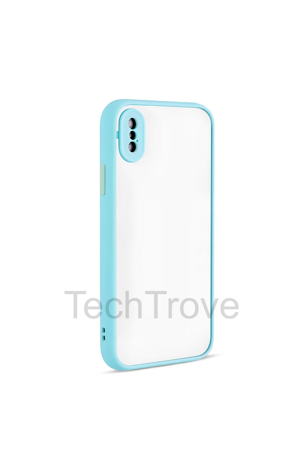 TechTrove Apple iPhone X Kılıf Buzlu Tasarım Kenarları Yumuşak Kamera Koruma Çıkıntılı Kapak
