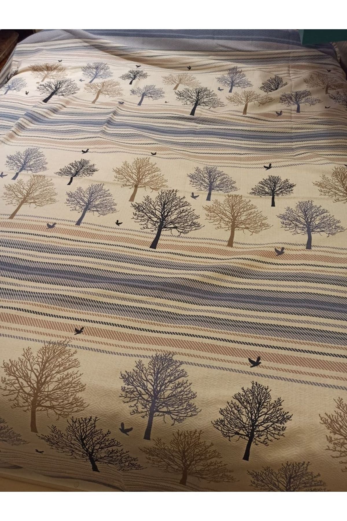 ŞENER HOME-150x240 cm.Pattern Printed Tree of Life - Blue Single Piece 2