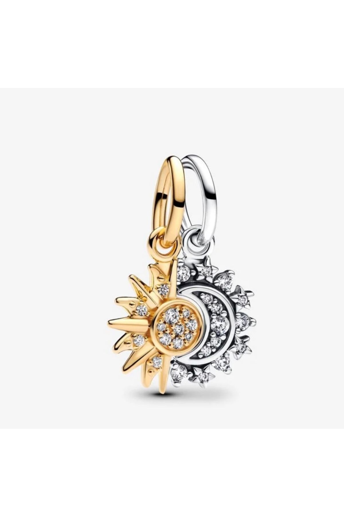 POSEİDONS JEWELLERY Poseidons Jewellery Ayrılabilir Güneş Ve Ay Sallantılı 925 Ayar Charm