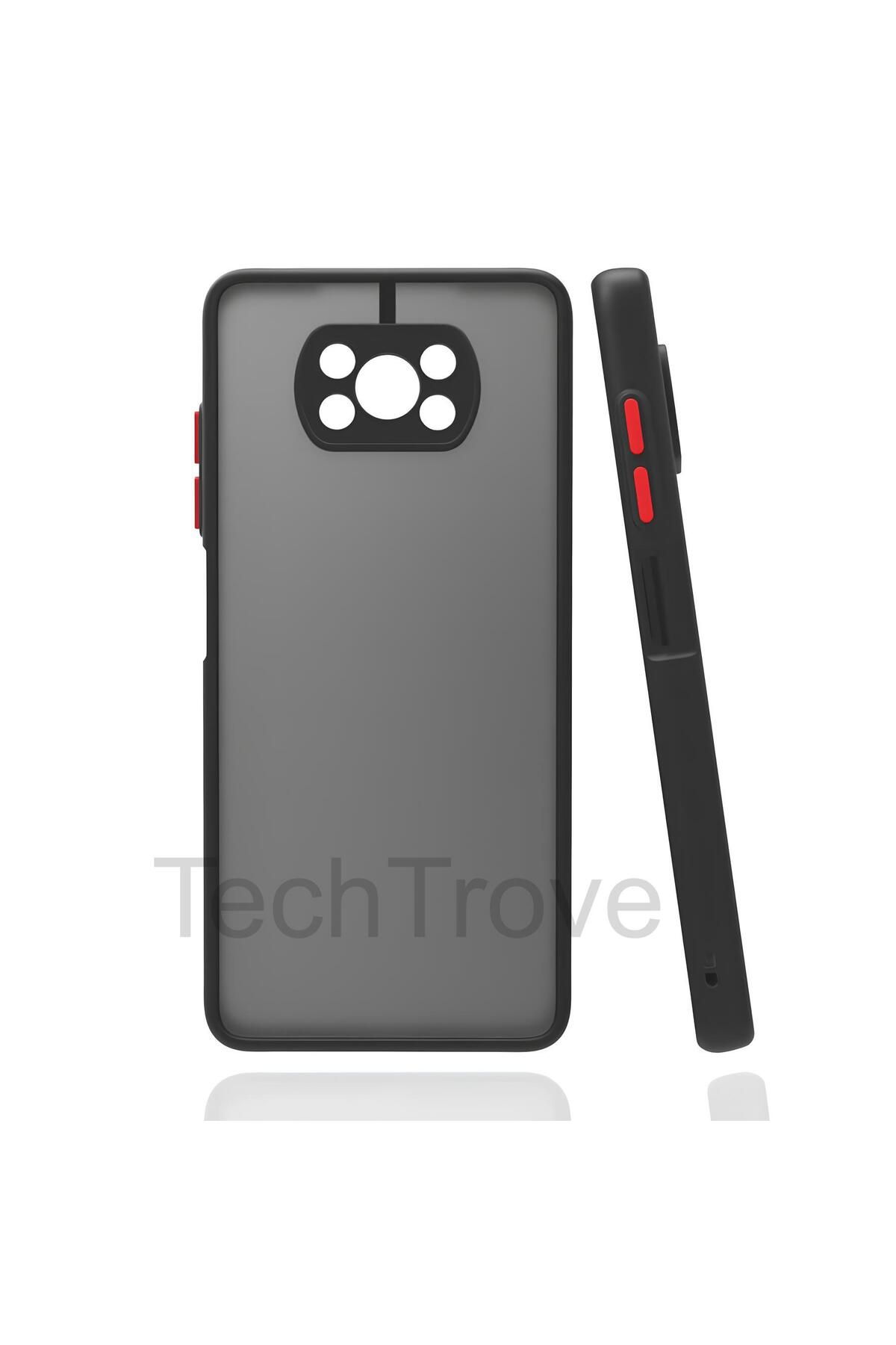TechTrove Xiaomi Poco X3 Kılıf Buzlu Tasarım Kenarları Yumuşak Kamera Koruma Çıkıntılı Kapak
