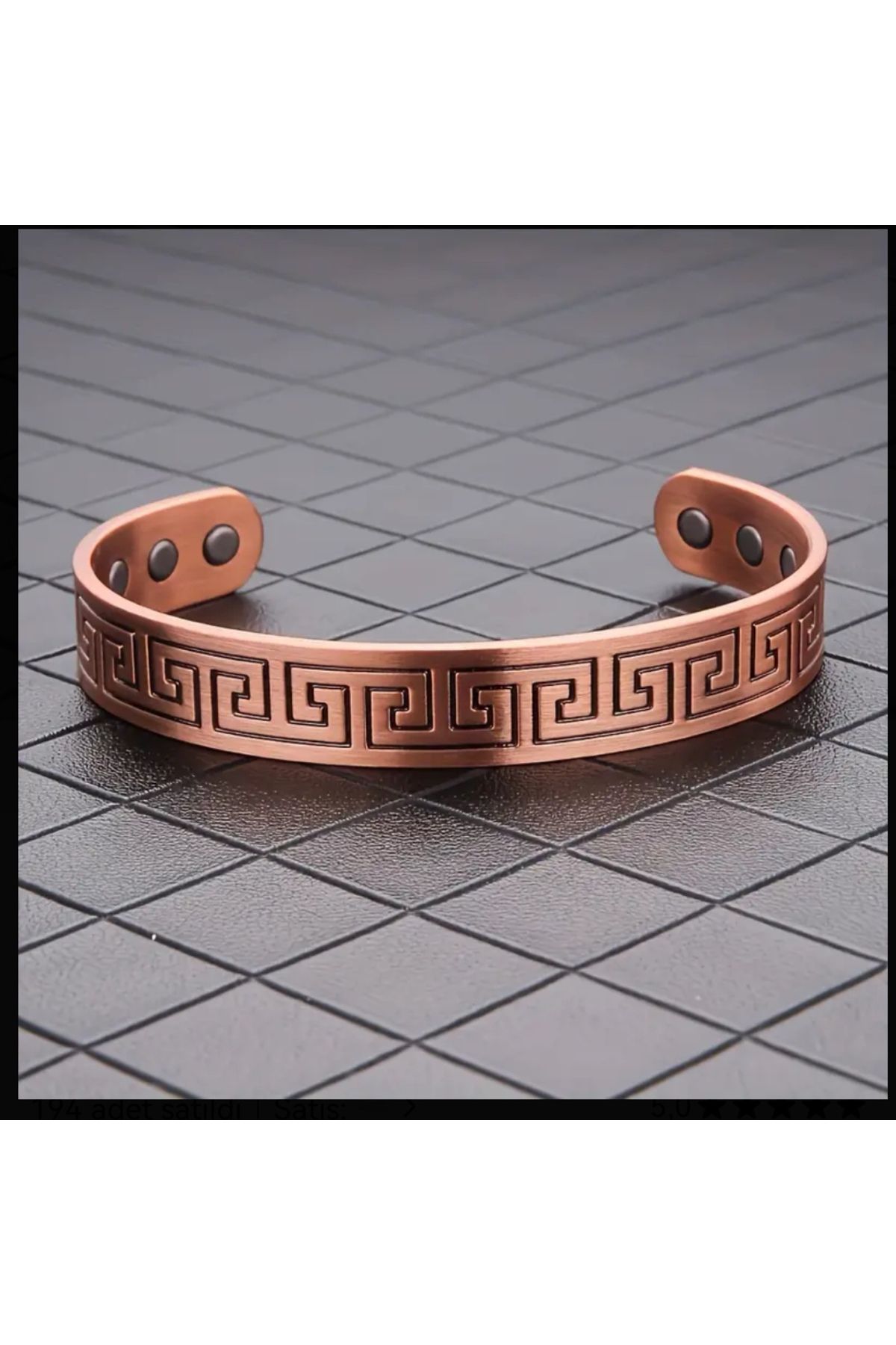 ORGANICYOU DONGGUANA Bakır Manyetik Bilezik, Vintage Minimalist Tasarım, Geometrik Desen,