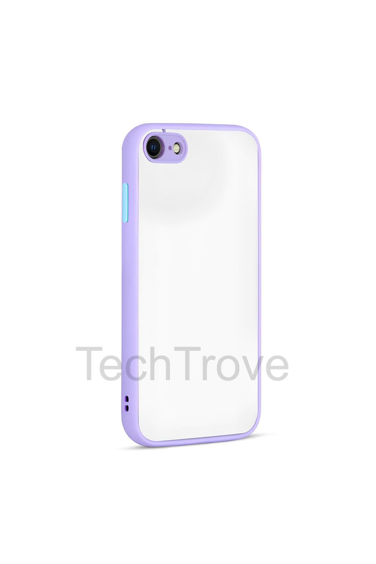 TechTrove Apple iPhone SE 2022 Kılıf Buzlu Tasarım Kenarları Yumuşak Kamera Koruma Çıkıntılı Kapak