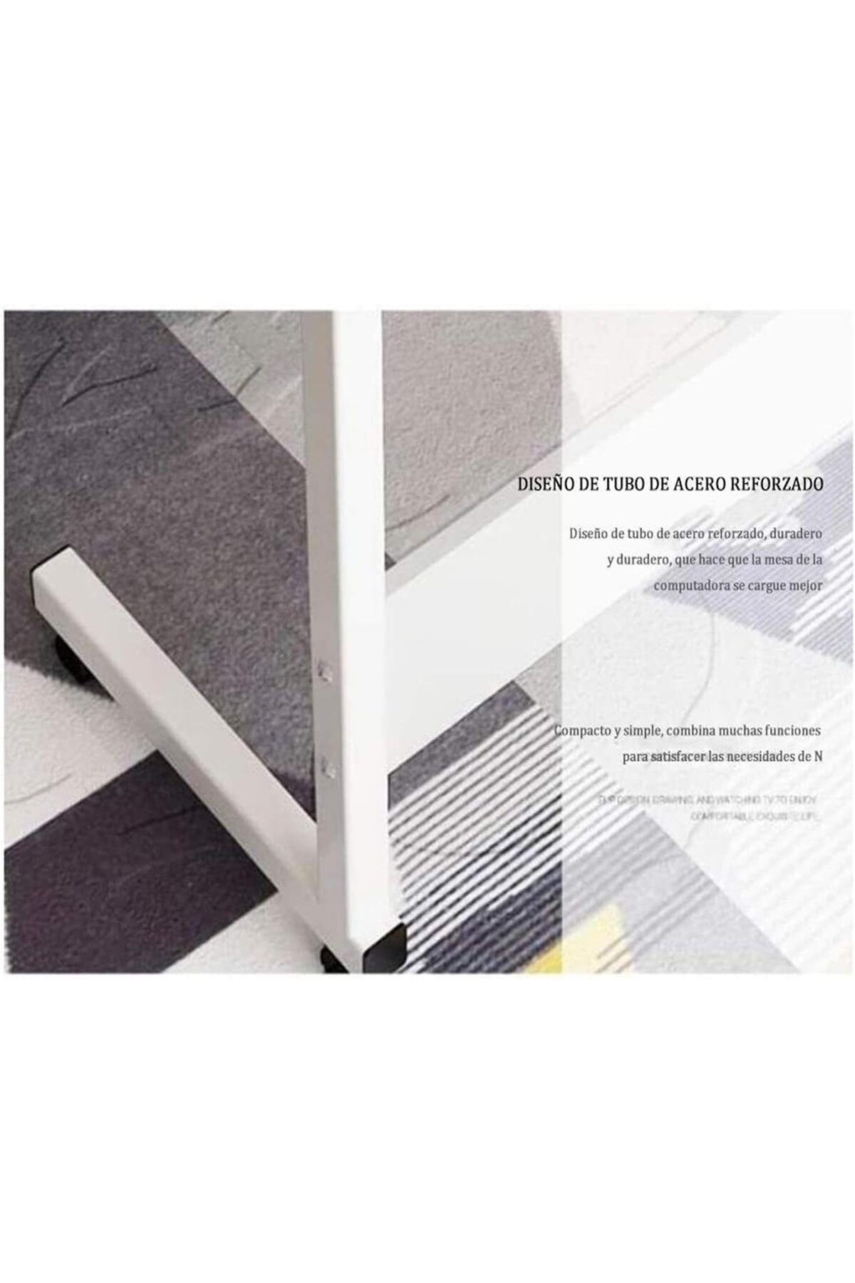1st-Movable Laptop Table with Variable Height (40*80 cm) - White 3
