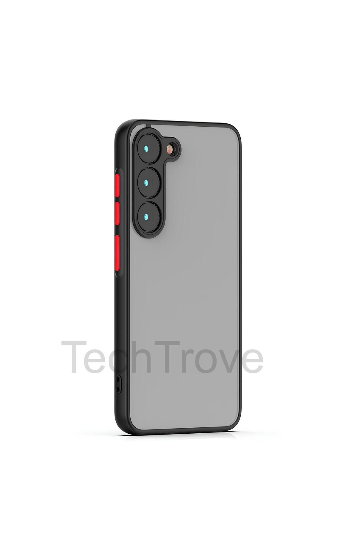 TechTrove Samsung Galaxy S23 Kılıf Buzlu Tasarım Kenarları Yumuşak Kamera Koruma Çıkıntılı Kapak