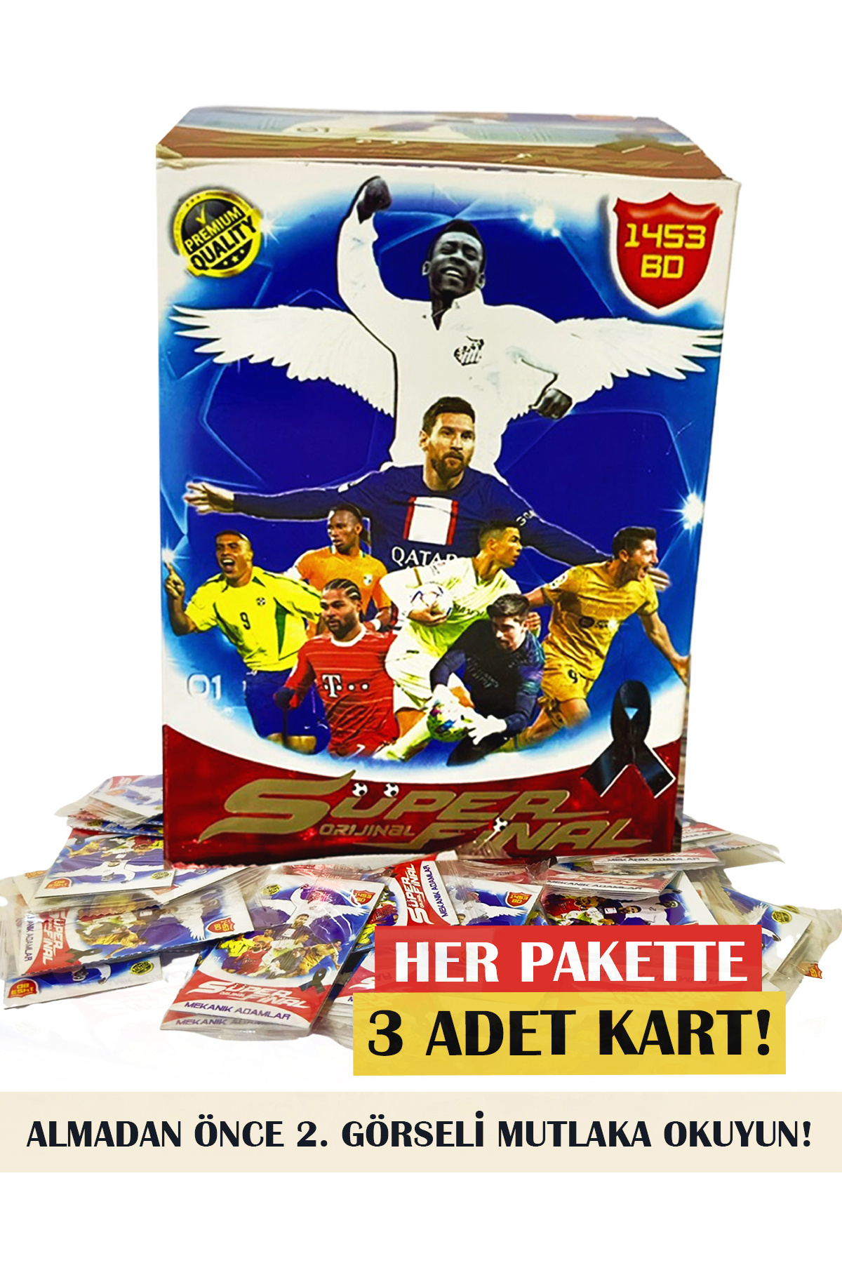 süper final Yeni Sezon Mekanik Adamlar Mart Serisi Siyah Kurdele Futbolcu Kartları 150 Poşet 450 Adet fotoğrafı 2 (önizleme)