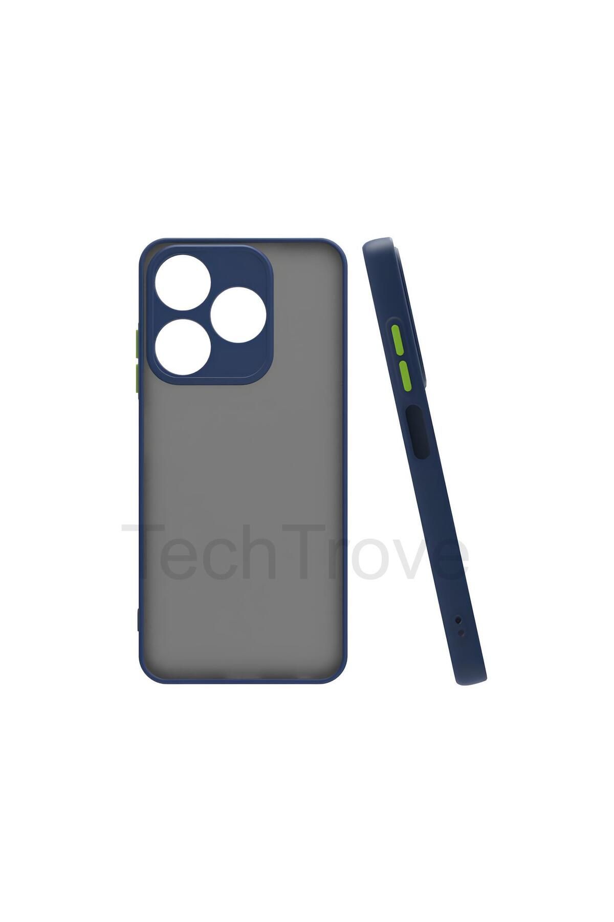 TechTrove Tecno Spark 10C Kılıf Buzlu Tasarım Kenarları Yumuşak Kamera Koruma Çıkıntılı Kapak