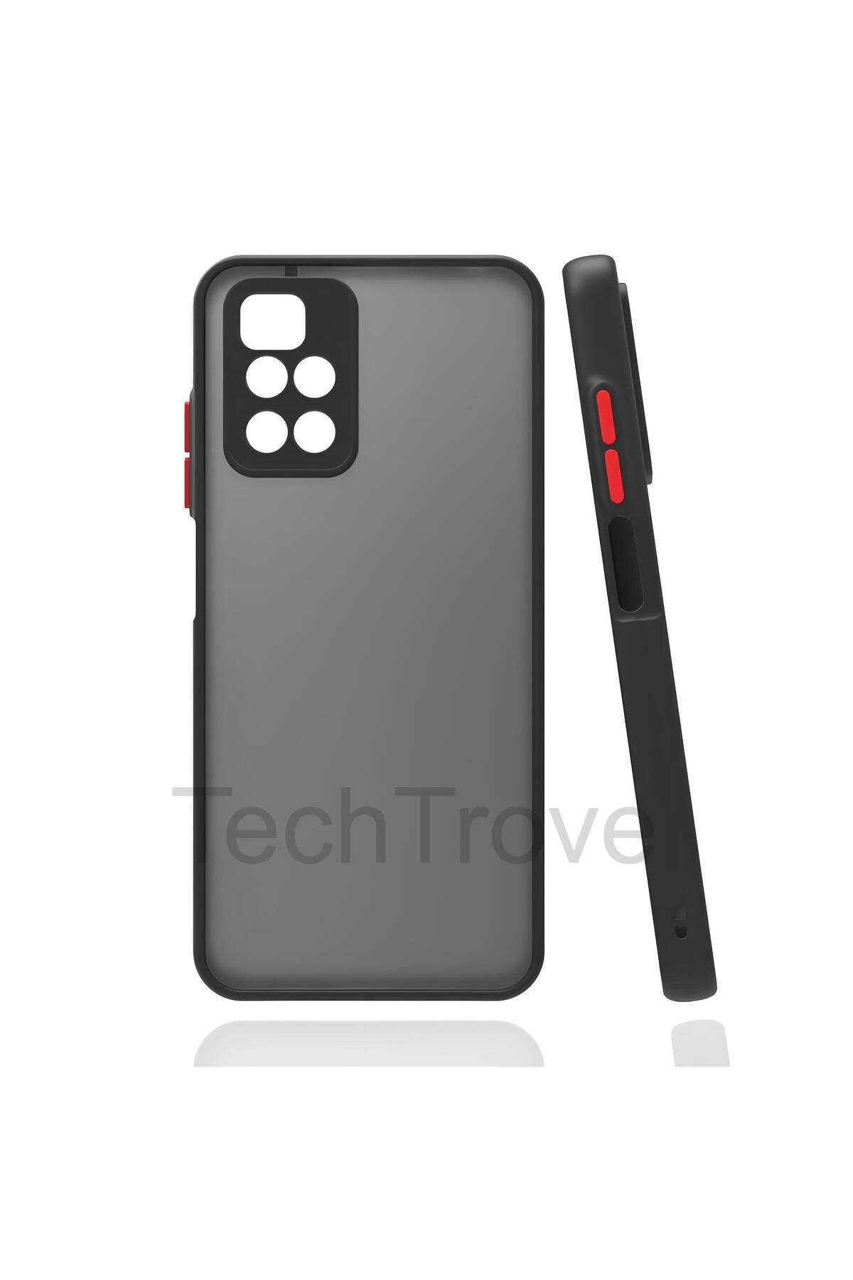 TechTrove Xiaomi Redmi 10 Kılıf Buzlu Tasarım Kenarları Yumuşak Kamera Koruma Çıkıntılı Kapak