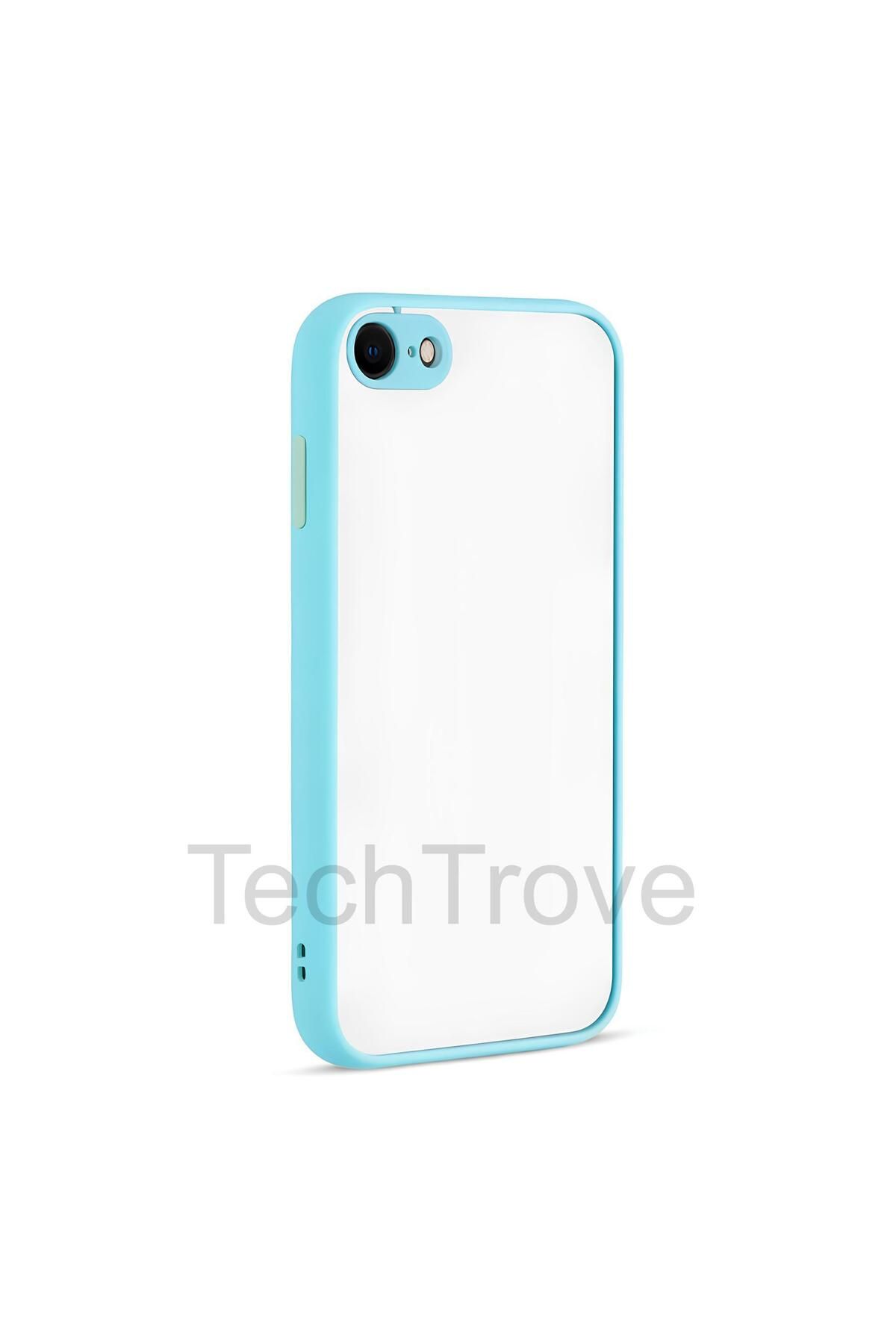 TechTrove Apple iPhone SE 2020 Kılıf Buzlu Tasarım Kenarları Yumuşak Kamera Koruma Çıkıntılı Kapak