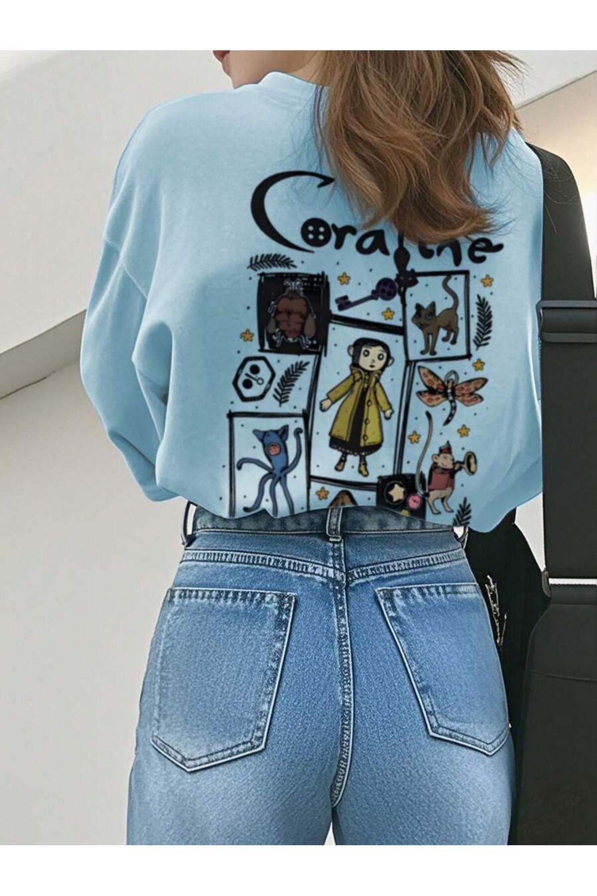 cc collection Coralina Sırt Baskılı Kadın Oversize T-Shirt