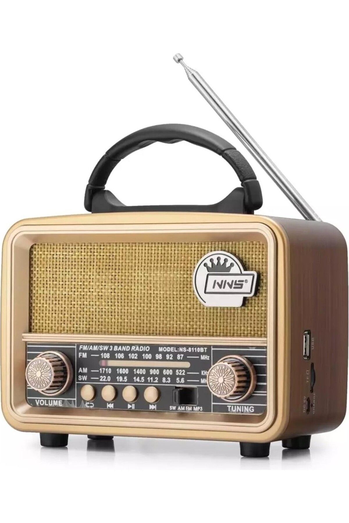 NNS NS-8110BT AM/FM/SW 3 Band Bluetooth Nostalji Radıo
