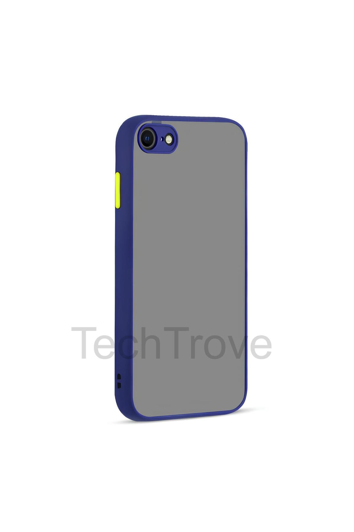 TechTrove Apple iPhone SE 2022 Kılıf Buzlu Tasarım Kenarları Yumuşak Kamera Koruma Çıkıntılı Kapak