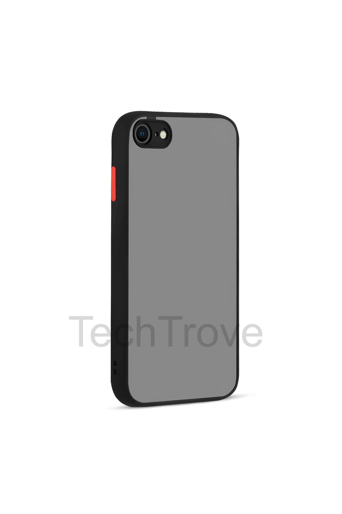 TechTrove Apple iPhone SE 2022 Kılıf Buzlu Tasarım Kenarları Yumuşak Kamera Koruma Çıkıntılı Kapak