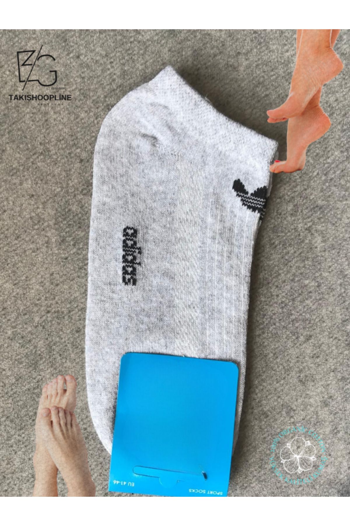 Takıshoopline Unisex Babet Çorap %100 Cotton