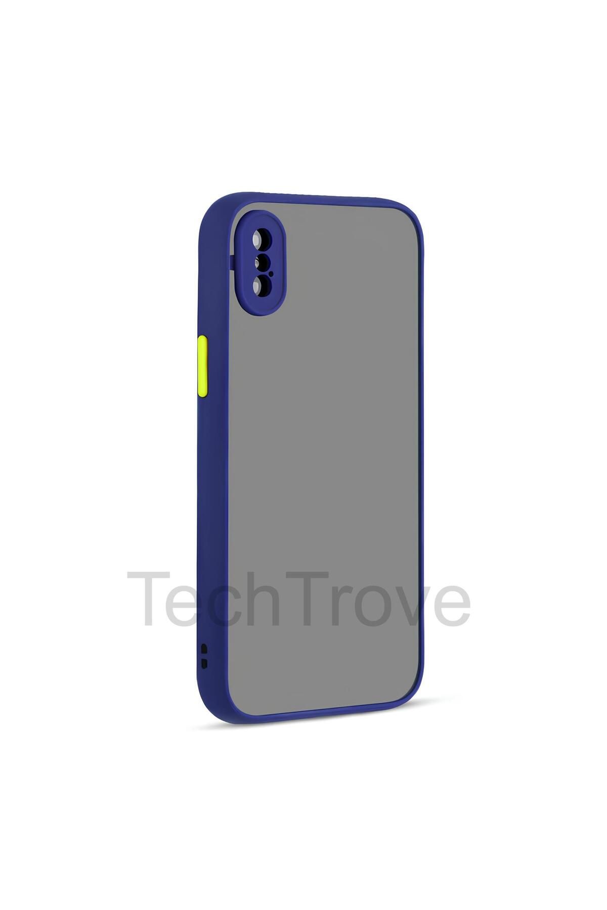 TechTrove Apple iPhone X Kılıf Buzlu Tasarım Kenarları Yumuşak Kamera Koruma Çıkıntılı Kapak