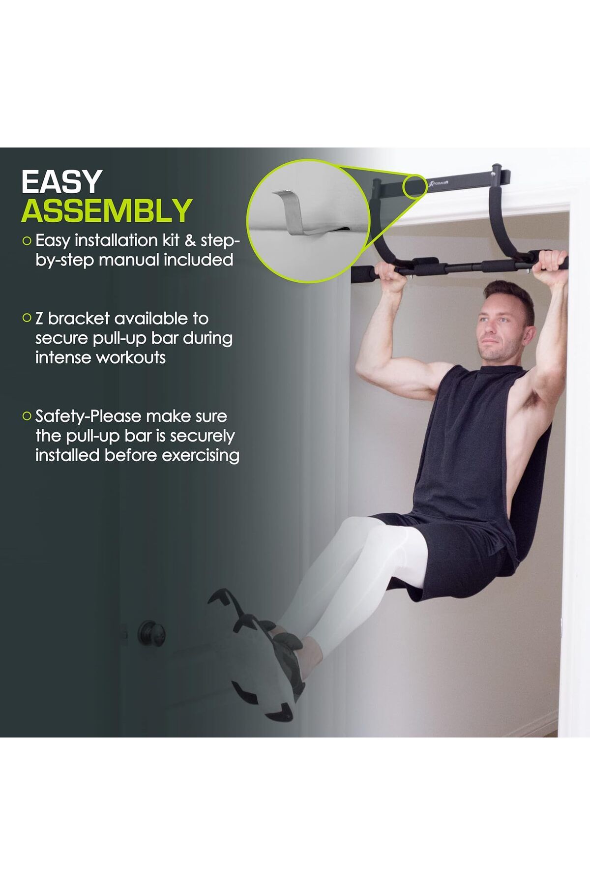 BUNCA-Iron Bar for fitness exercises, muscle building and pull-up exercises. Easy to install anywhere. 2