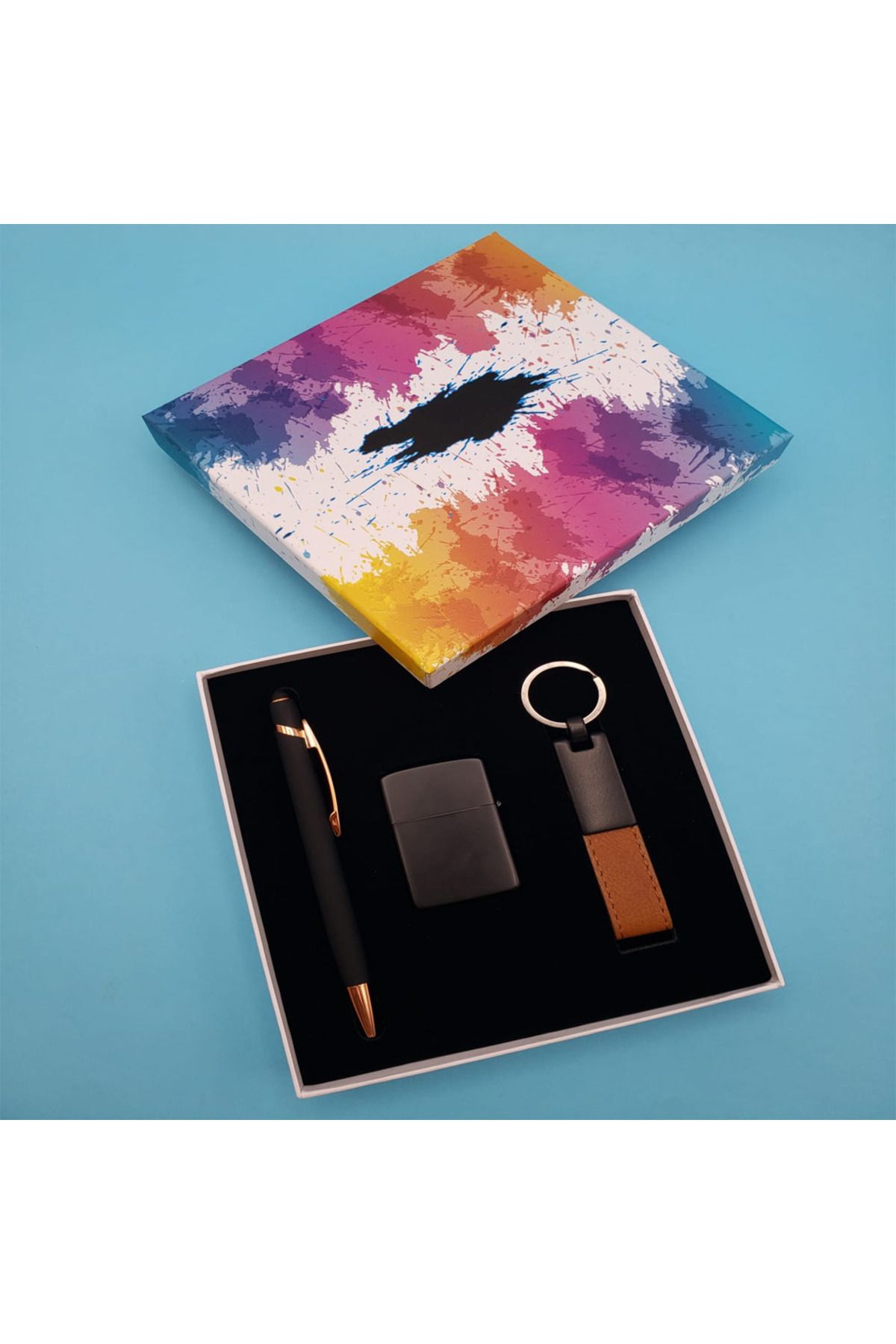 Skygo Rubber Kalem Anahtarlık Çakmak Set