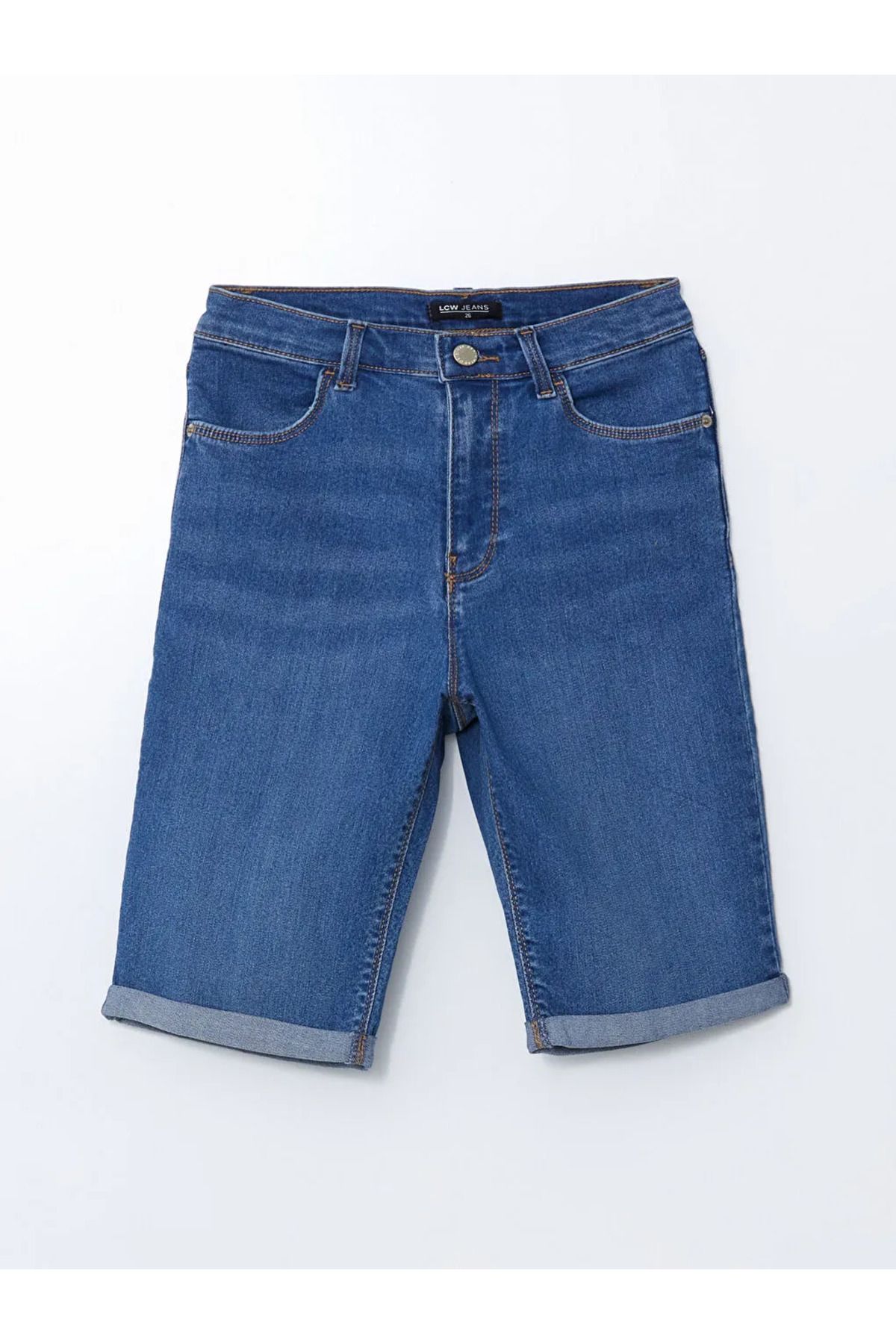 LC Waikiki LCW Jeans Indigo Dar Fit Kadın Jean Şort