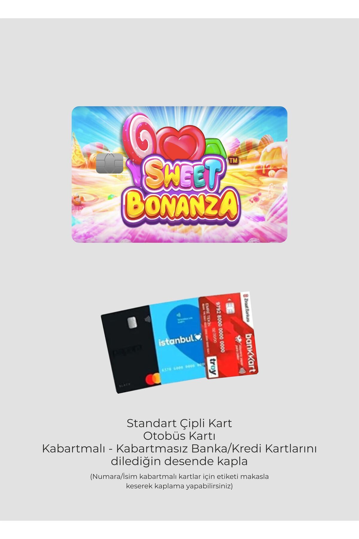 hediyenebak Sweet Bonanza Tasarımlı | Kart Kaplama Stickeri | Kredi/Banka Kartı Için Uyumlu