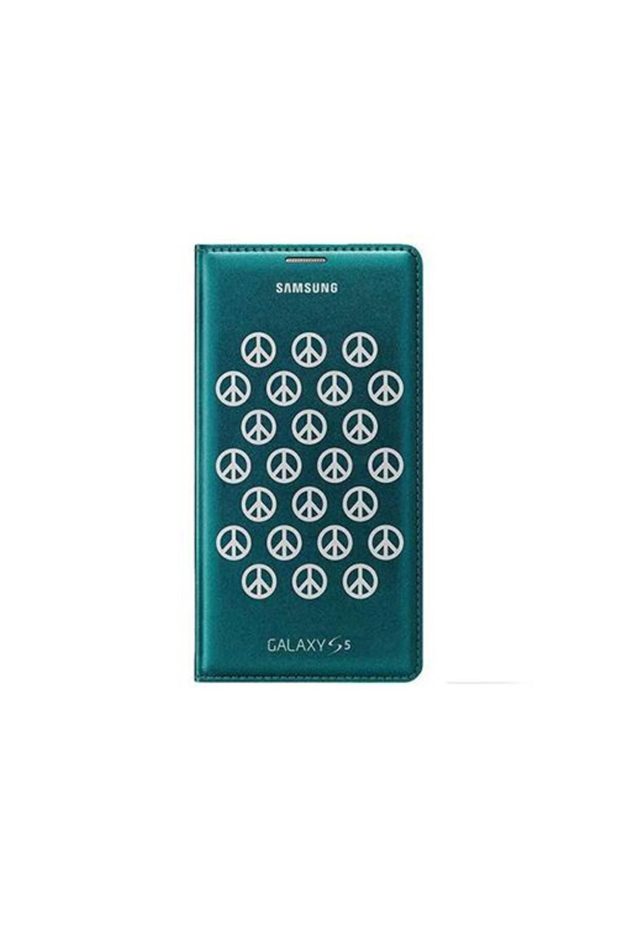 Samsung Galaxy S5 ile Uyumlu Moschino Flip Wallet Kılıf Mavi-Gümüş EF-WG900RBEGWW