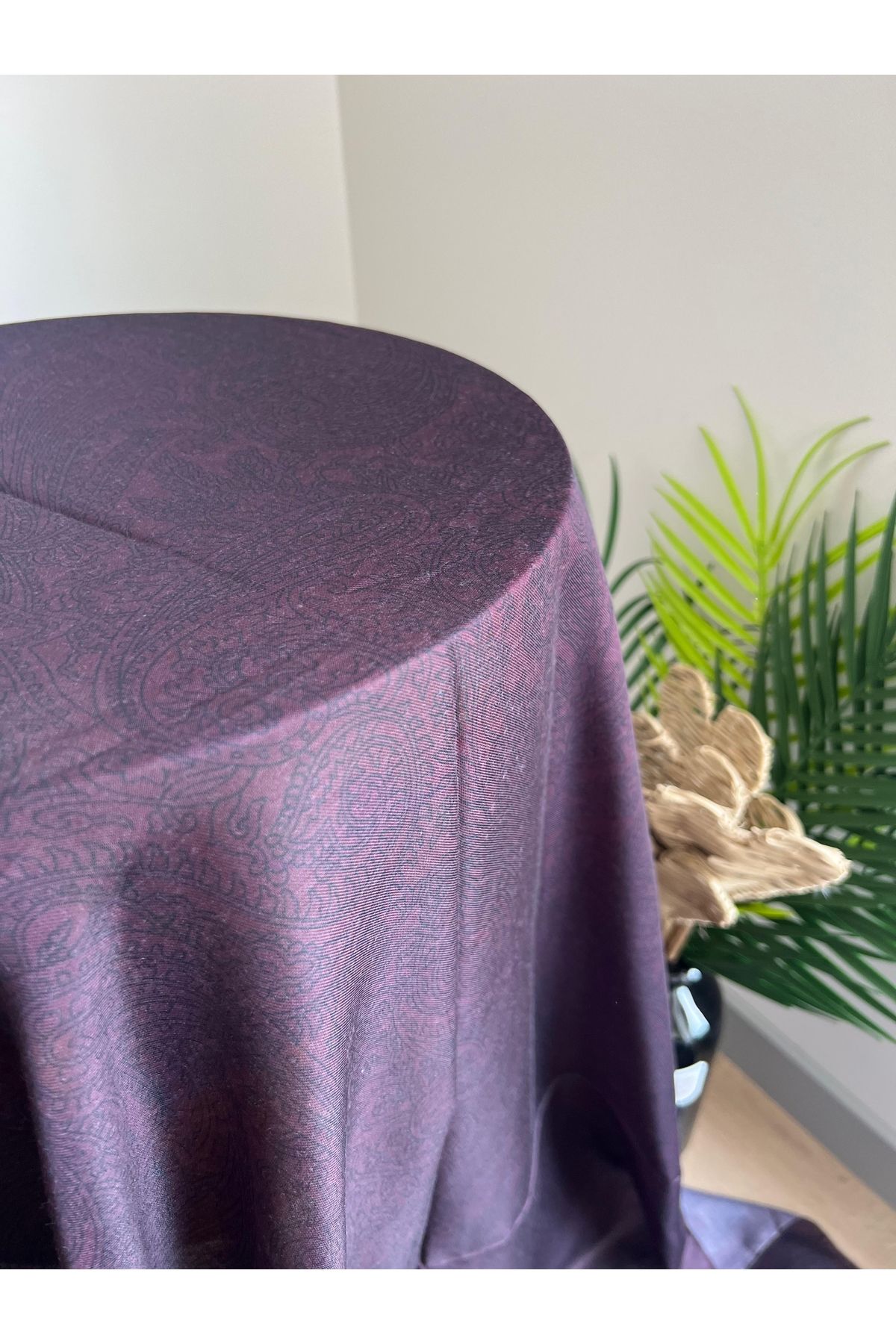 VaVscarfs-Indian Pattern Cotton Soft Shawl Black-Plum 2
