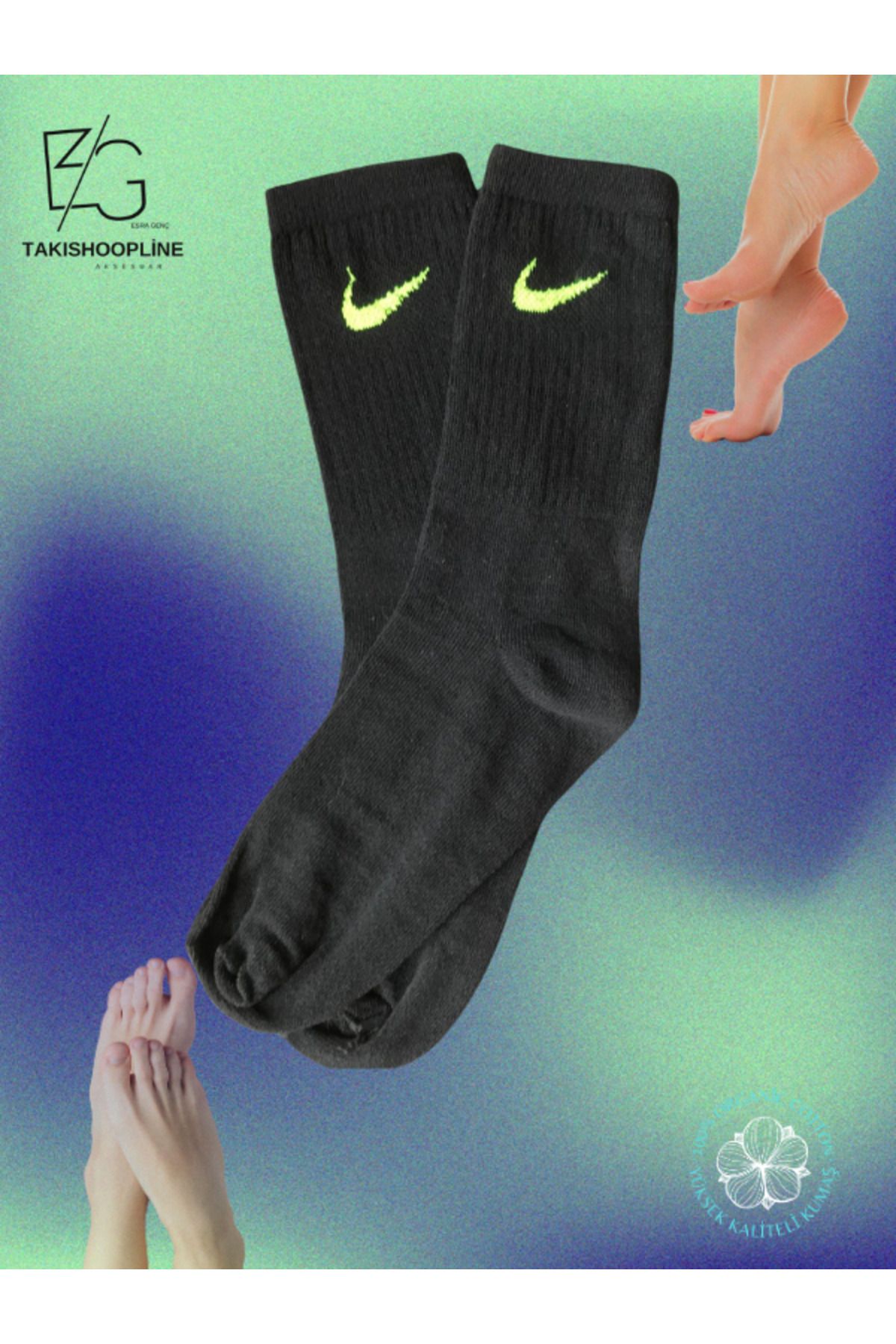 Takıshoopline Çorap %100 Cotton Tenis Çorap