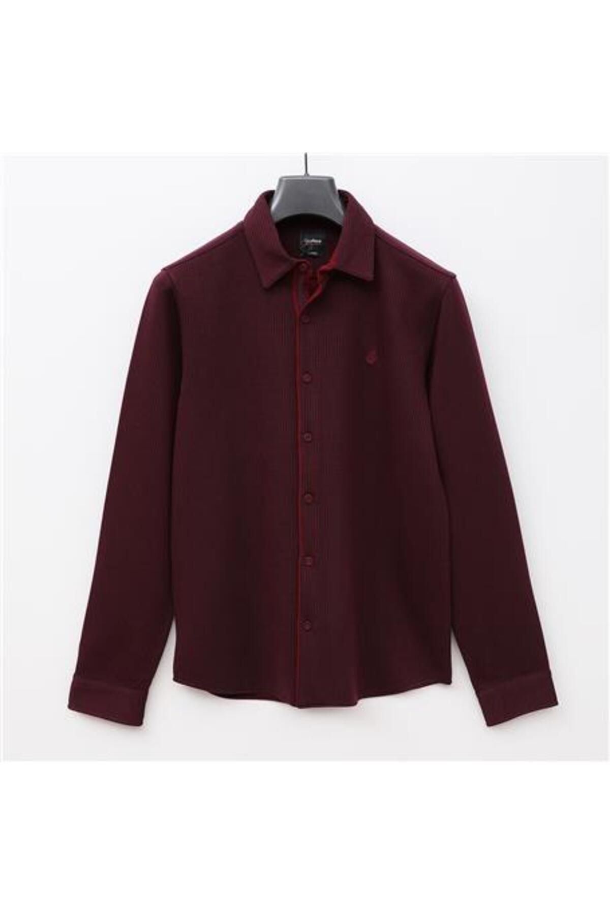 Shop58 Erkek Uzun Kol Gömlek - DJG-1002 - Bordo