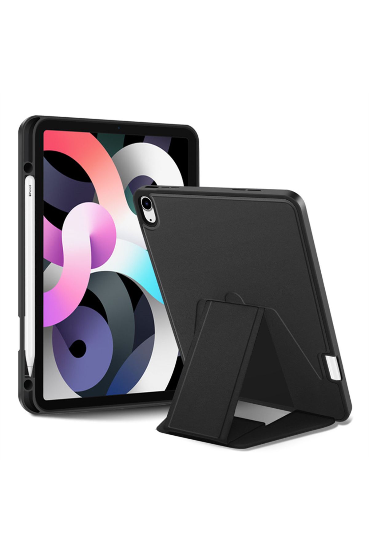 Deppo Trend iPad 10.5/10.2 Uyumlu Kılıf Kalem Bölmeli Dikey Stand Olabilen Koruyucu Arka Kapak