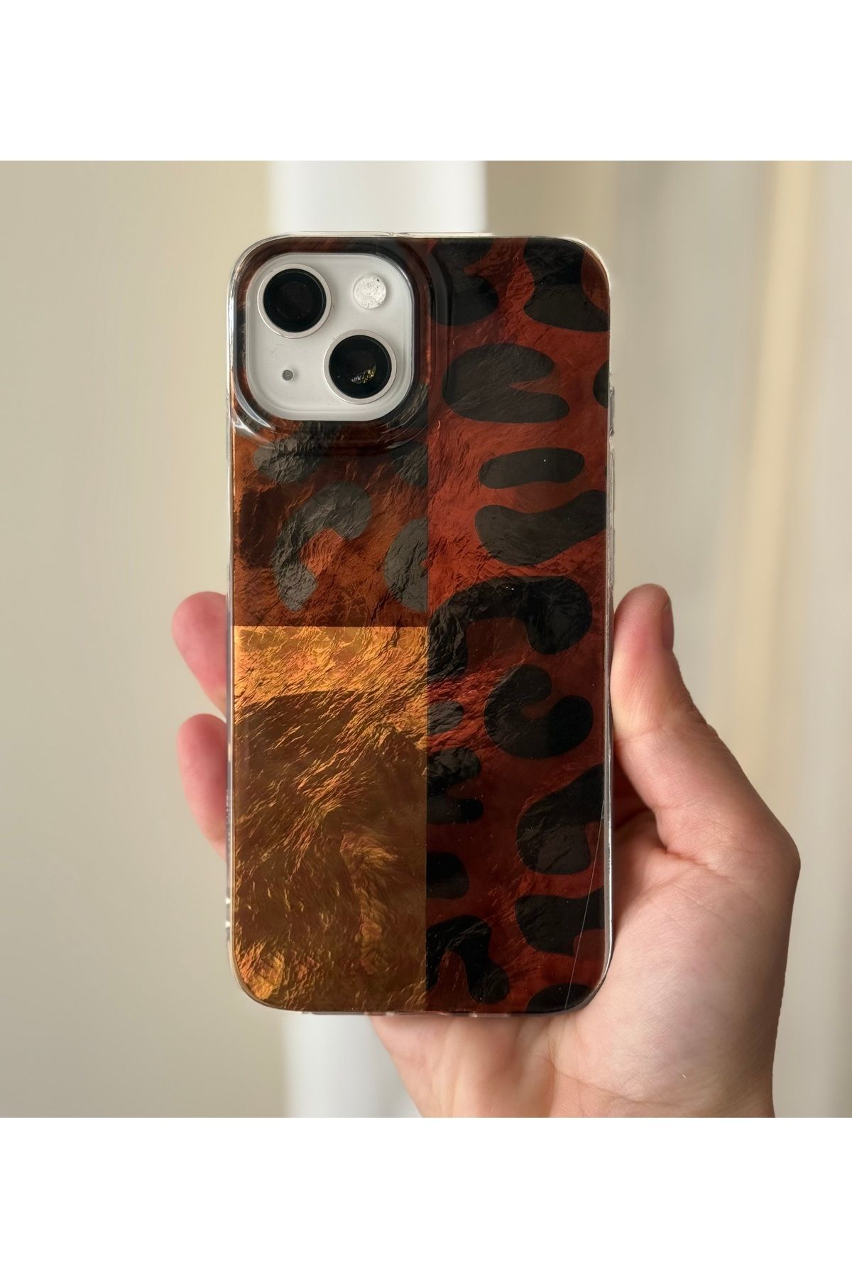 FİŞNEİLETİŞİM İPHONE 13/14 UYUMLU DESENLİ LEOPARLI KILIF 2