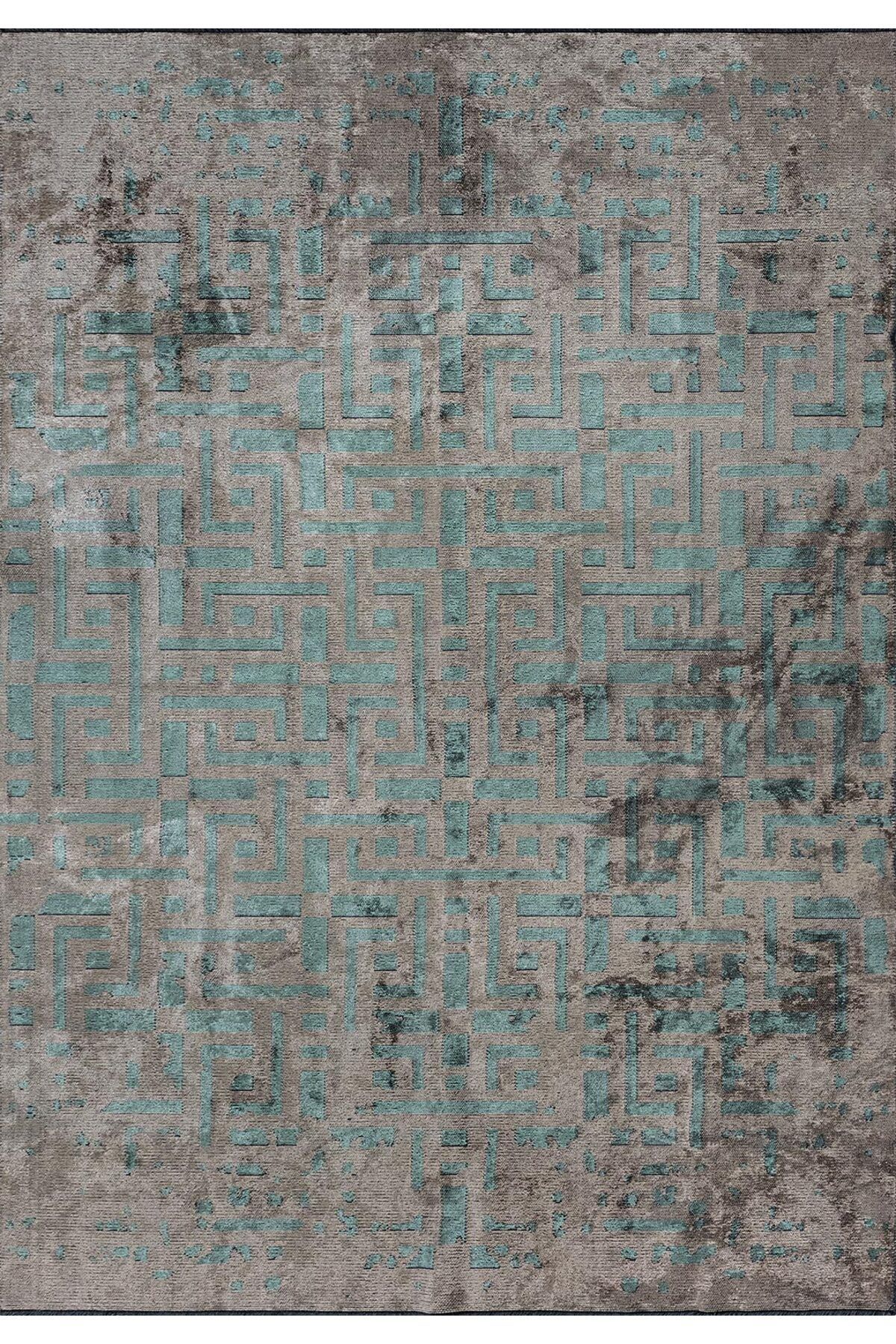 BM Home ROME NİL YEŞİLİ - BEJ 100X300 CM HALI