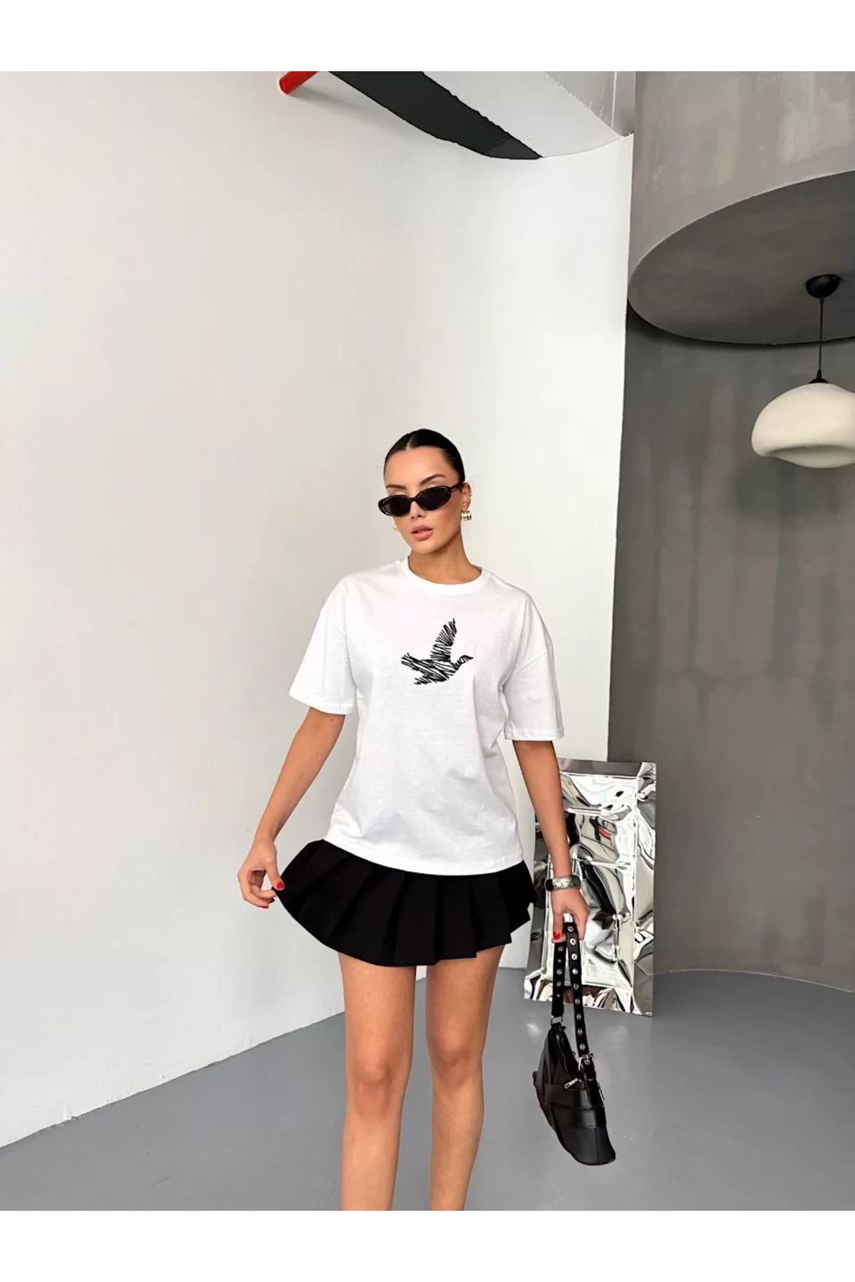 FantaziAtölyesi Kısa Kol Baskılı T-shirt - Beyaz