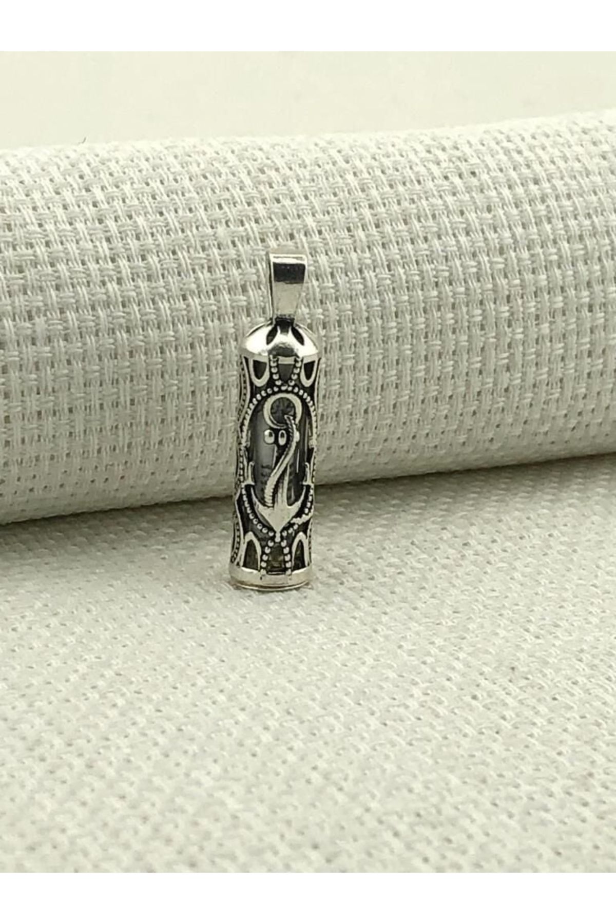 MODA925 925 Ayar Gümüş Cevşeni Kebir Dualı Çapa Tasarımlı Cevşen Kolye