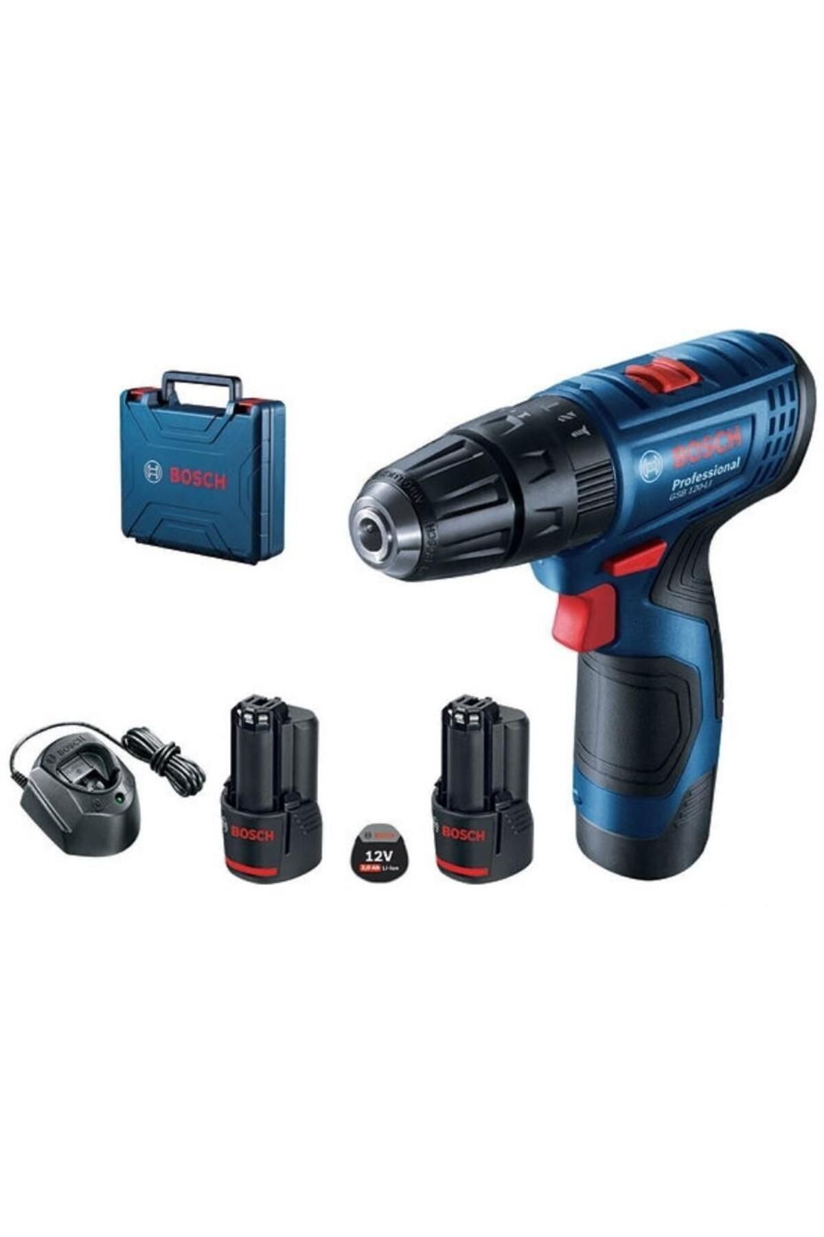 teknotrust BOSCH GSB 120-LI Profesyonel 12 Volt 2,0 Ah Çift Akülü Darbeli Delme Vidalama