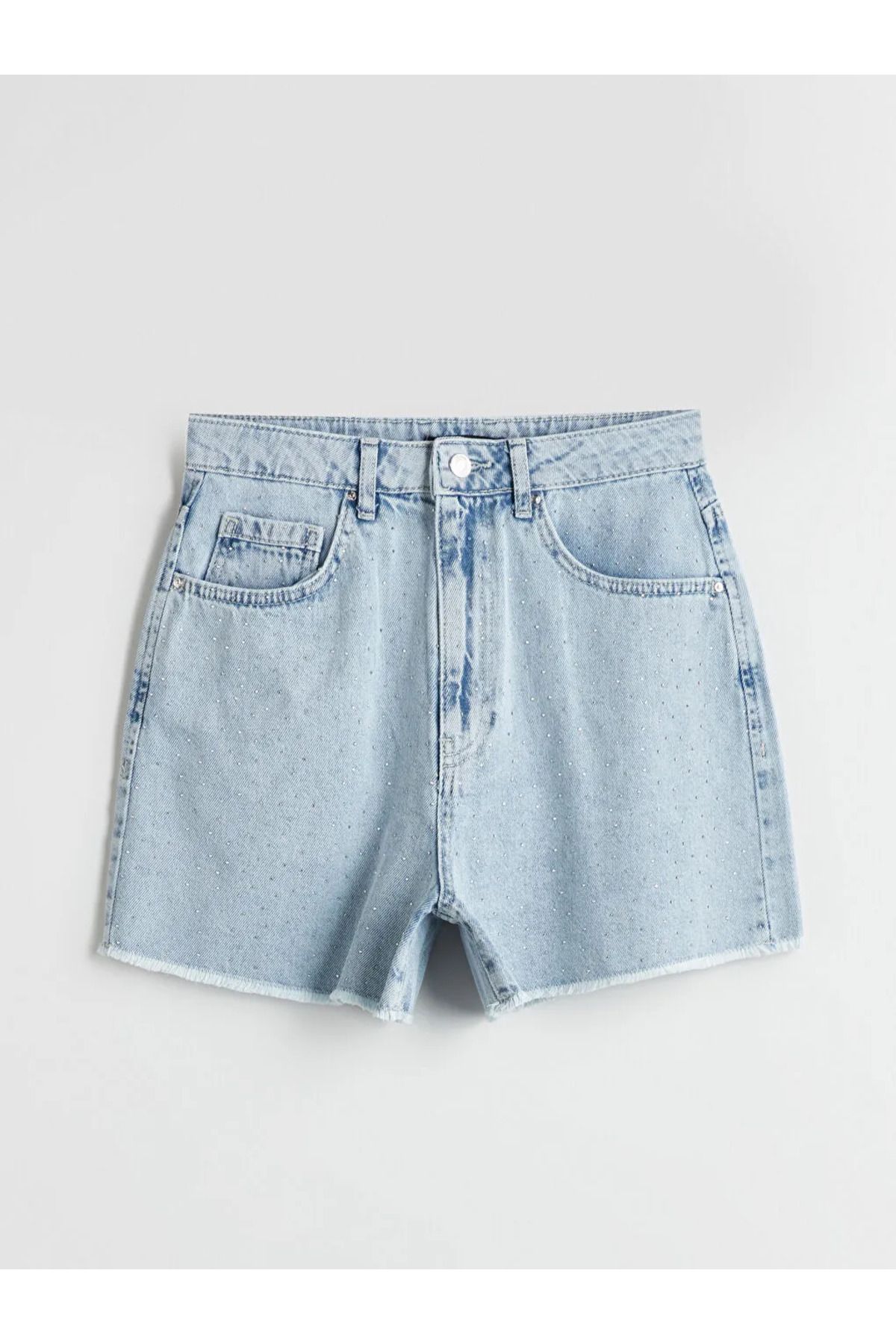 LC Waikiki XSIDE Mavi Mom Fit Kadın Jean Şort