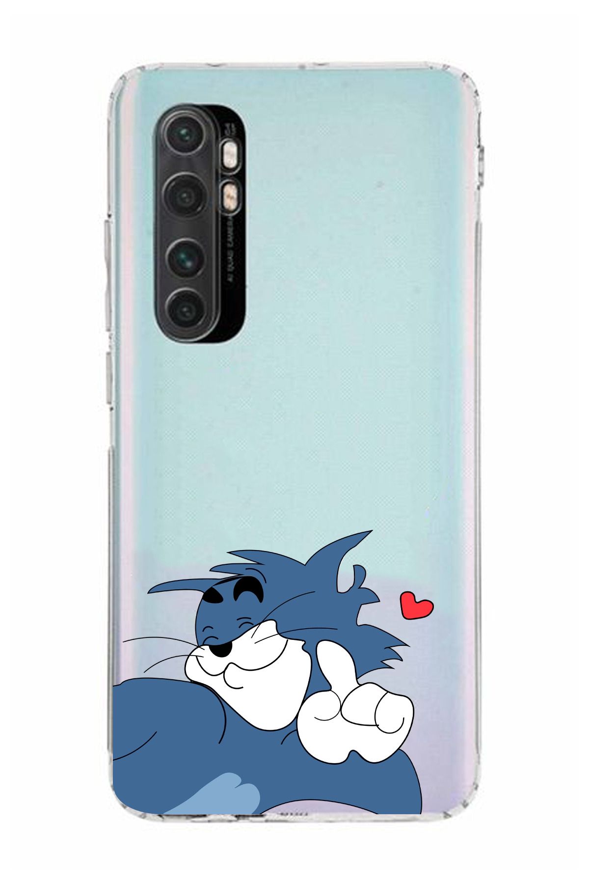 moonset Xiaomi Mi Note 10 Lite Uyumlu Tom Tasarımlı Baskılı Şeffaf Telefon Kılıfı