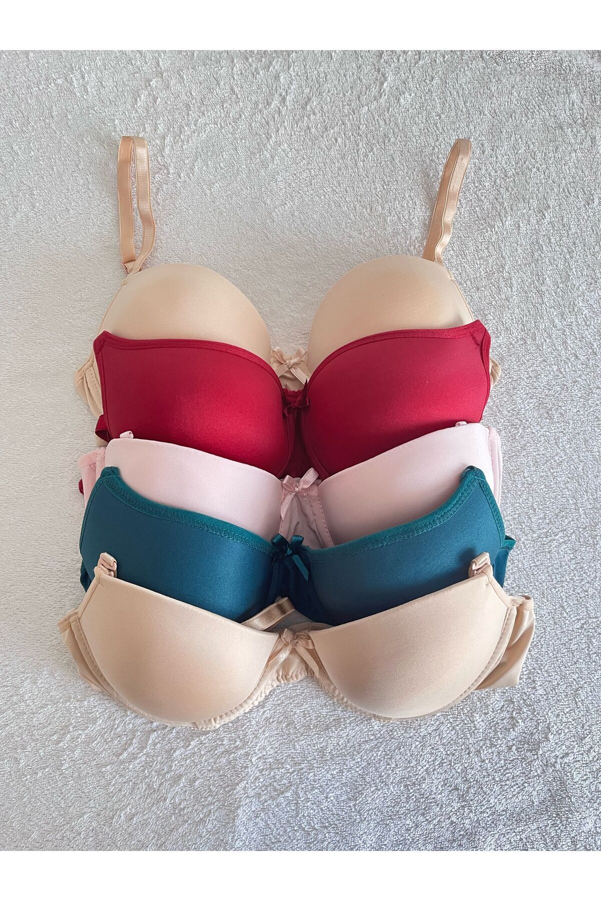 Laliz24 Kadın Destekli Sütyen Karışık Renk Düz Model 5li