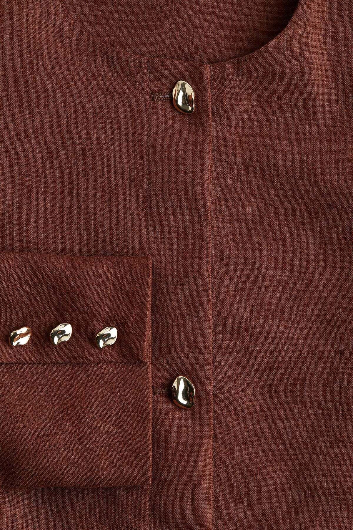 H&M-Linen-blend peplum jacket 2