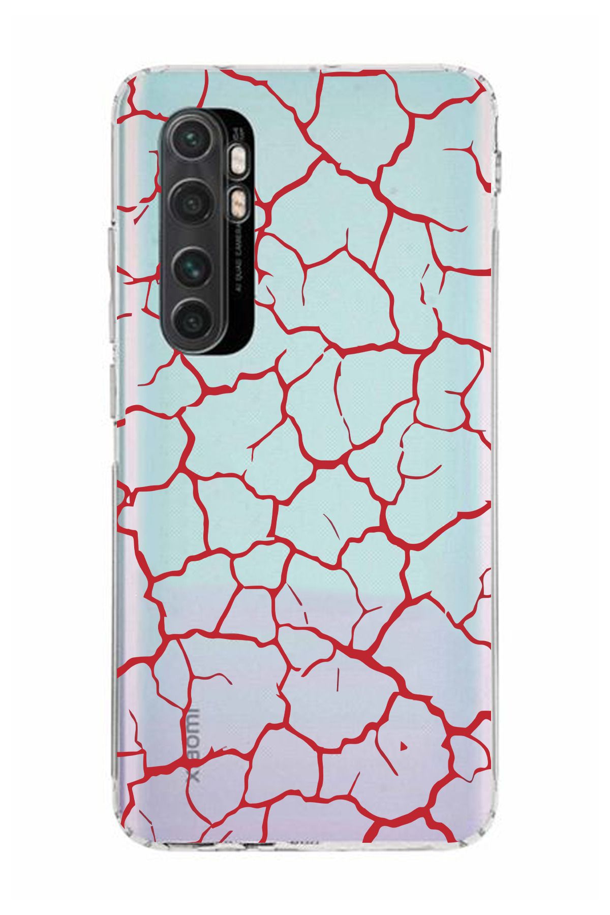 moonset Xiaomi Mi Note 10 Lite Uyumlu Şekiller Tasarımlı Baskılı Şeffaf Telefon Kılıfı