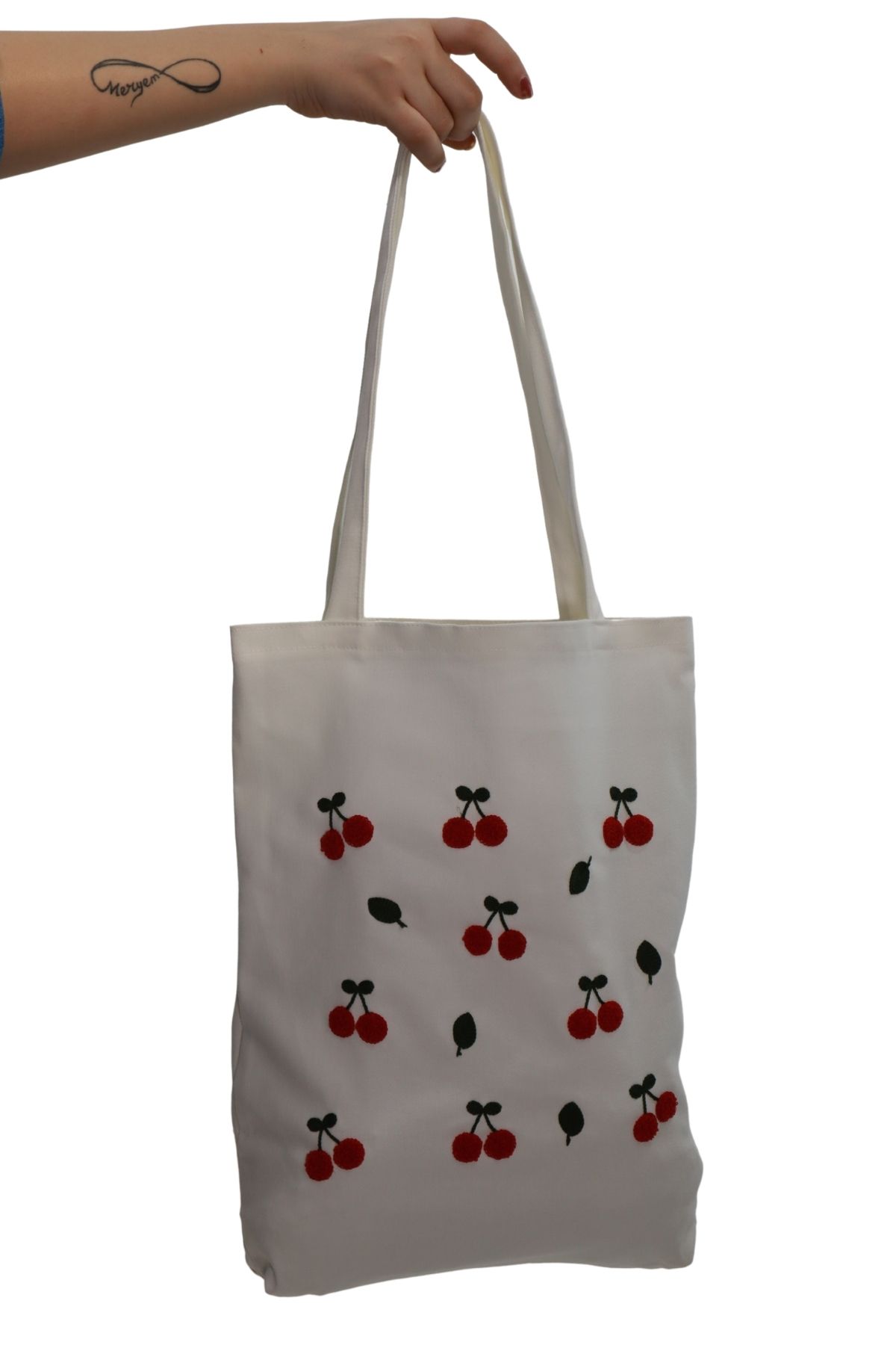 e-Bizz Store Punch Nakışlı 1 Adet Omuz Çantası & Plaj Çantası & Bez Çanta