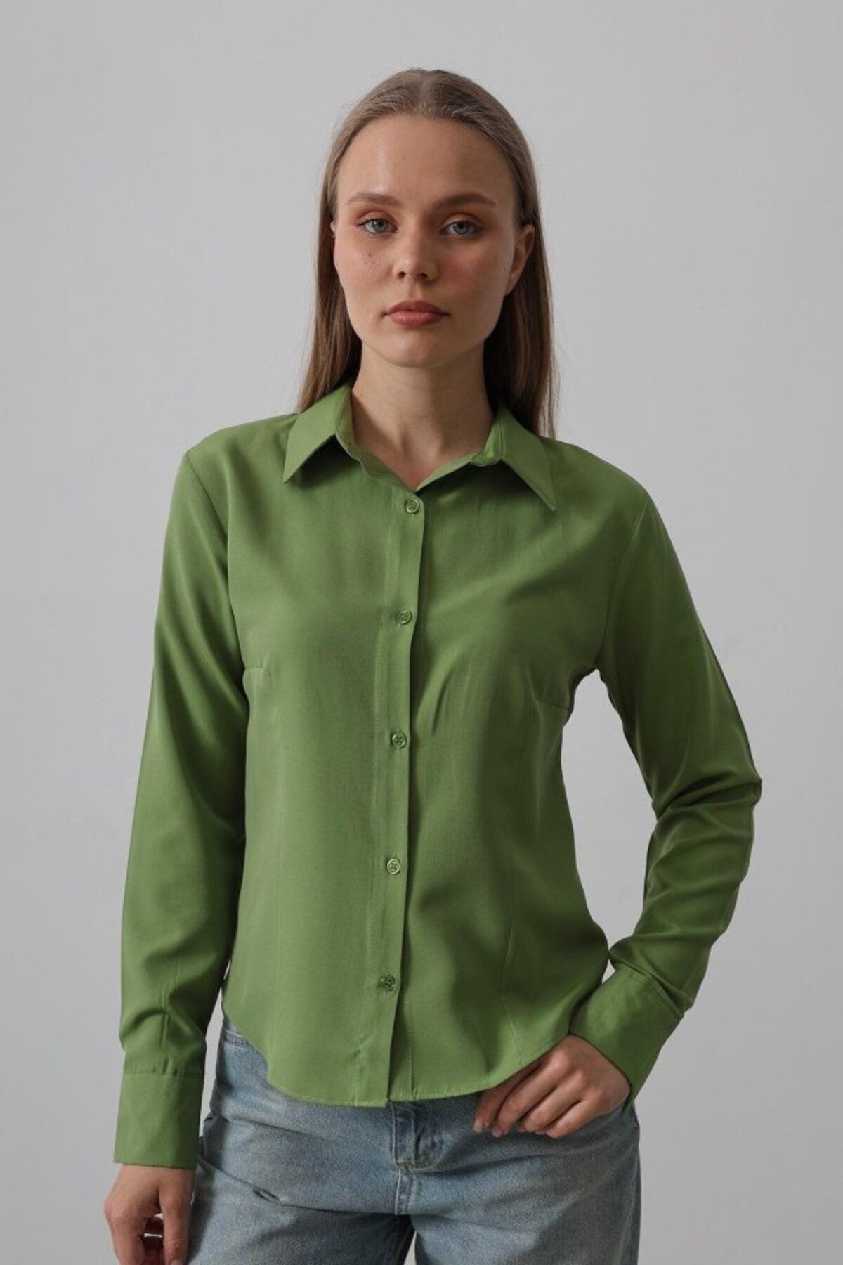 velmorafashion Basic Gömlek - Çağla Yeşili