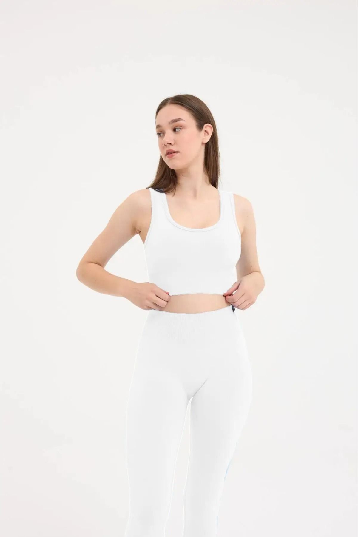 MELOOX Detaylı Fitilli Yoga Fitness Tayt Takım