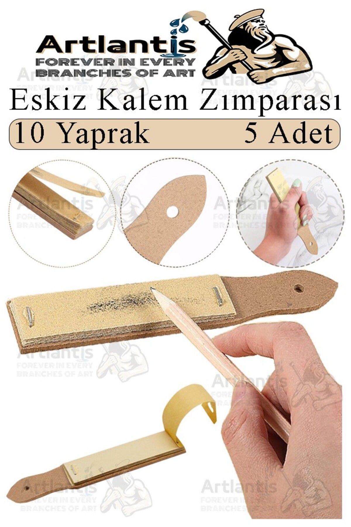 Artlantis Kalem Zımparası 5 Adet Eskiz Zımpara Kağıdı Füzen Kömür Kalem Karakalem Kalemtraş Kömür Bileme İnce