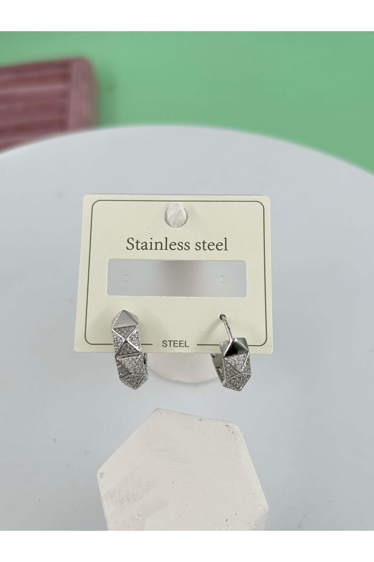 miyle Çelik Silver Küpe// KÜPE-3263