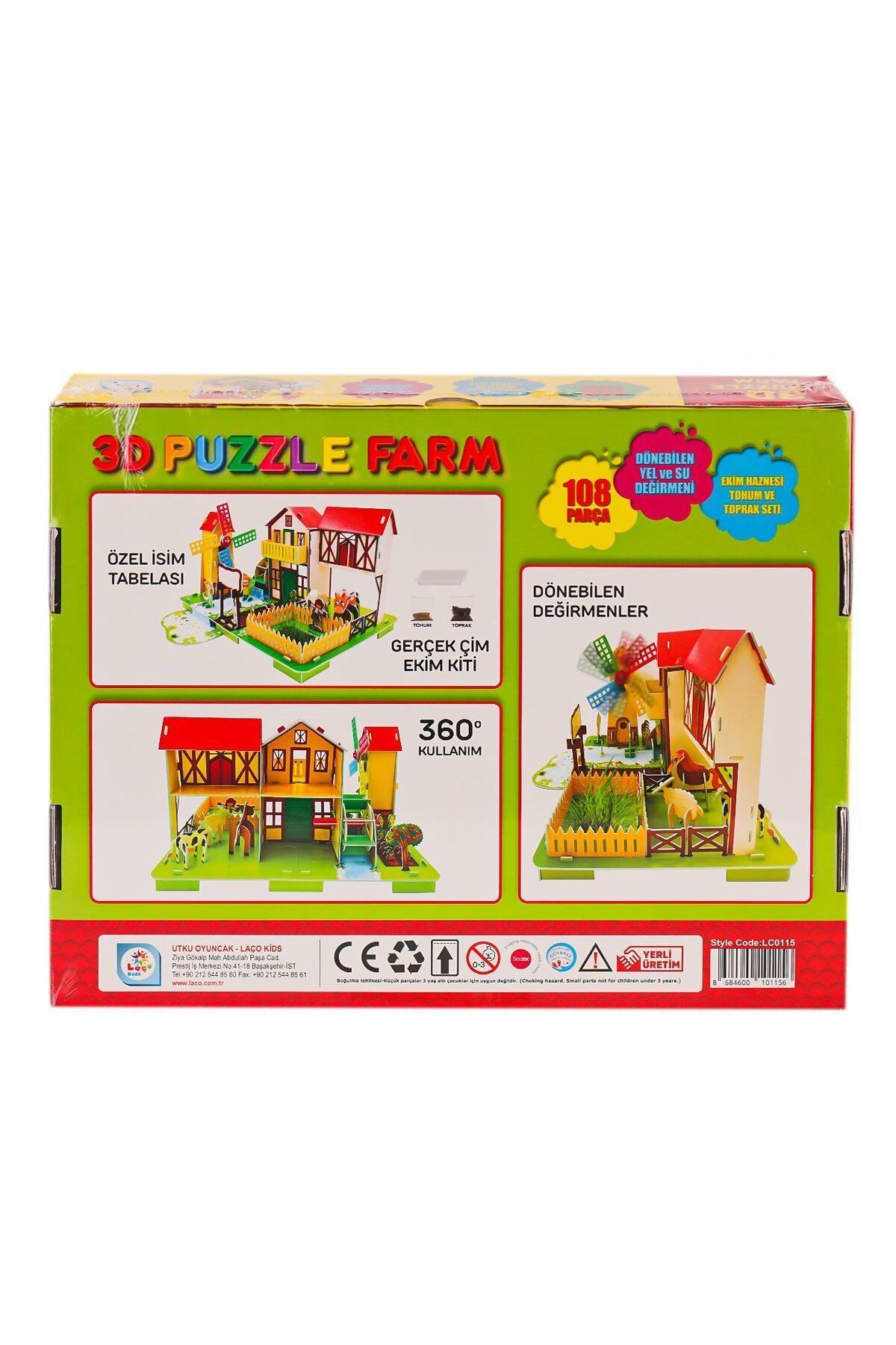 BYR Fırsat Byr Lc0115 3D Boyutlu Çiftlik Puzzle -Laçokids Yeni