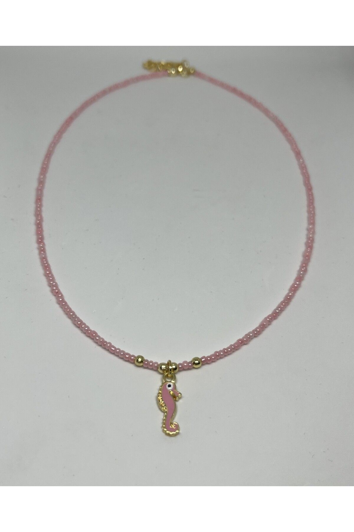 Mari Design Pembe Denizatı Uçlu Boncuk Kolye