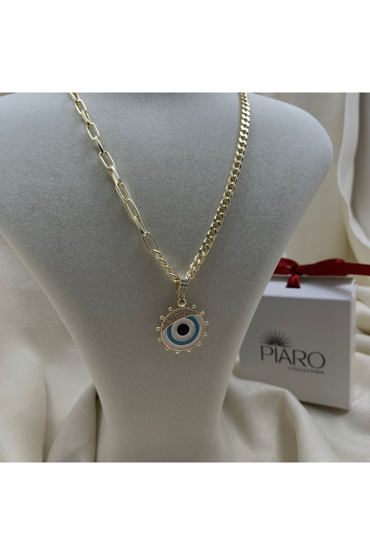 Piaro Collection Nazar Figürlü Çelik Kolye