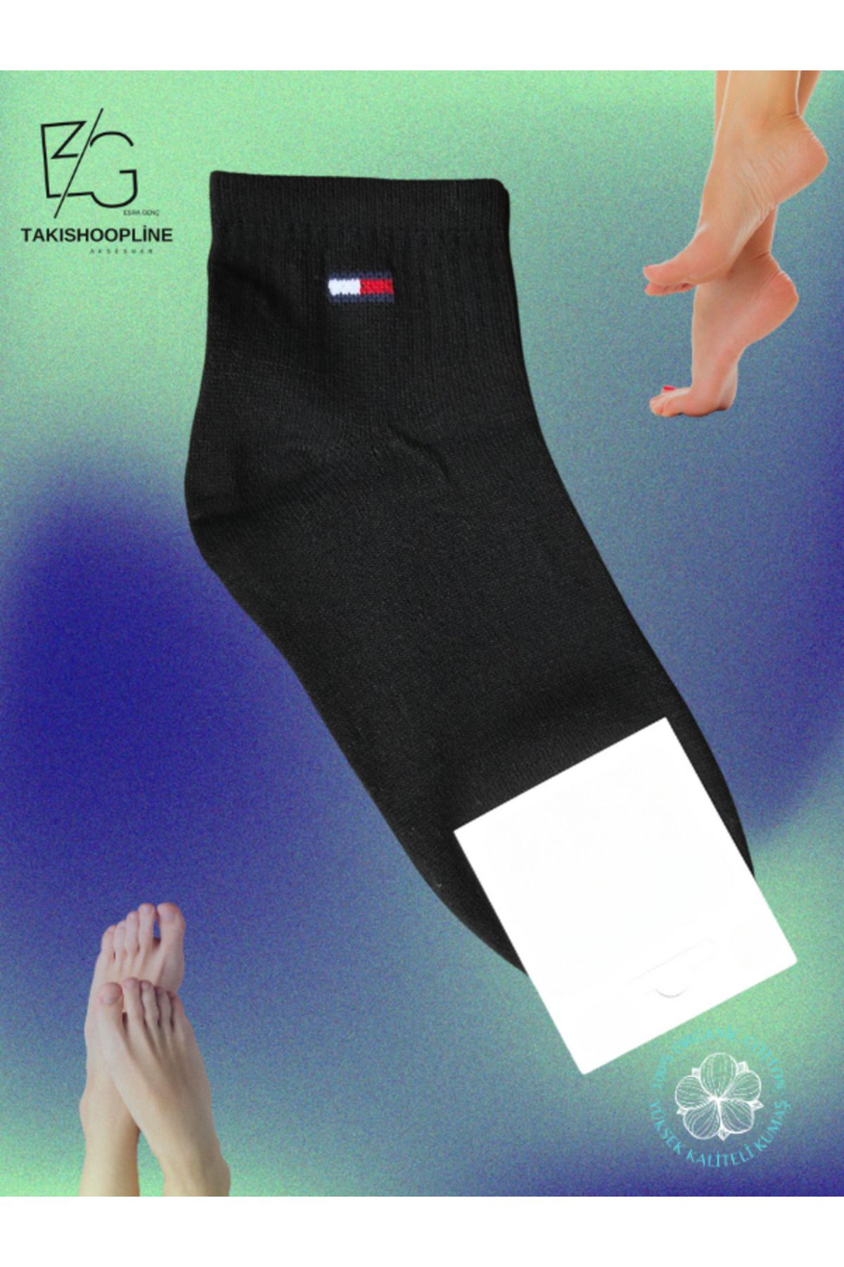 Takıshoopline nisex Babet Çorap %100 Cotton