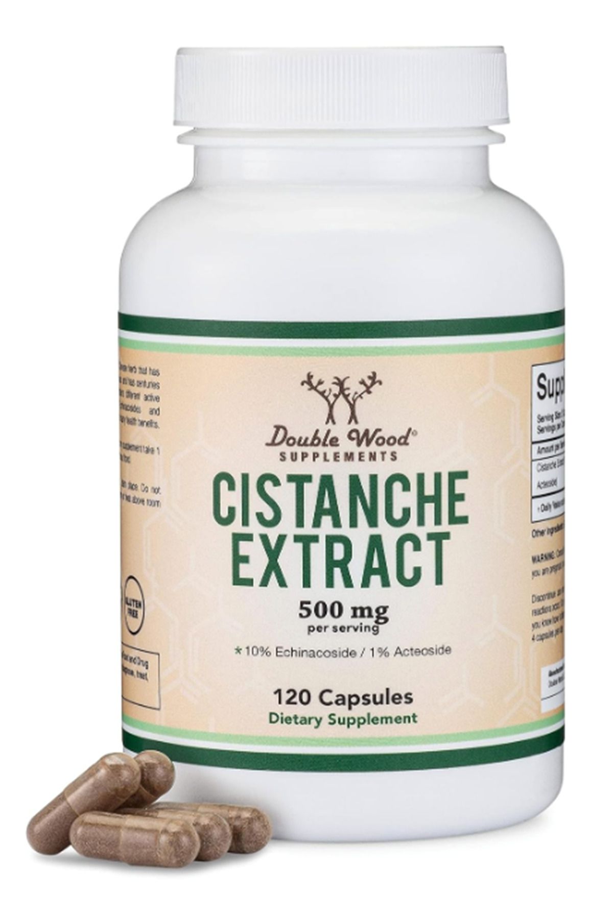 DOUBLE WOOD Cistanche Tubulosa Extract 500mg Per Serving (120 Capsules).Abd Menşei