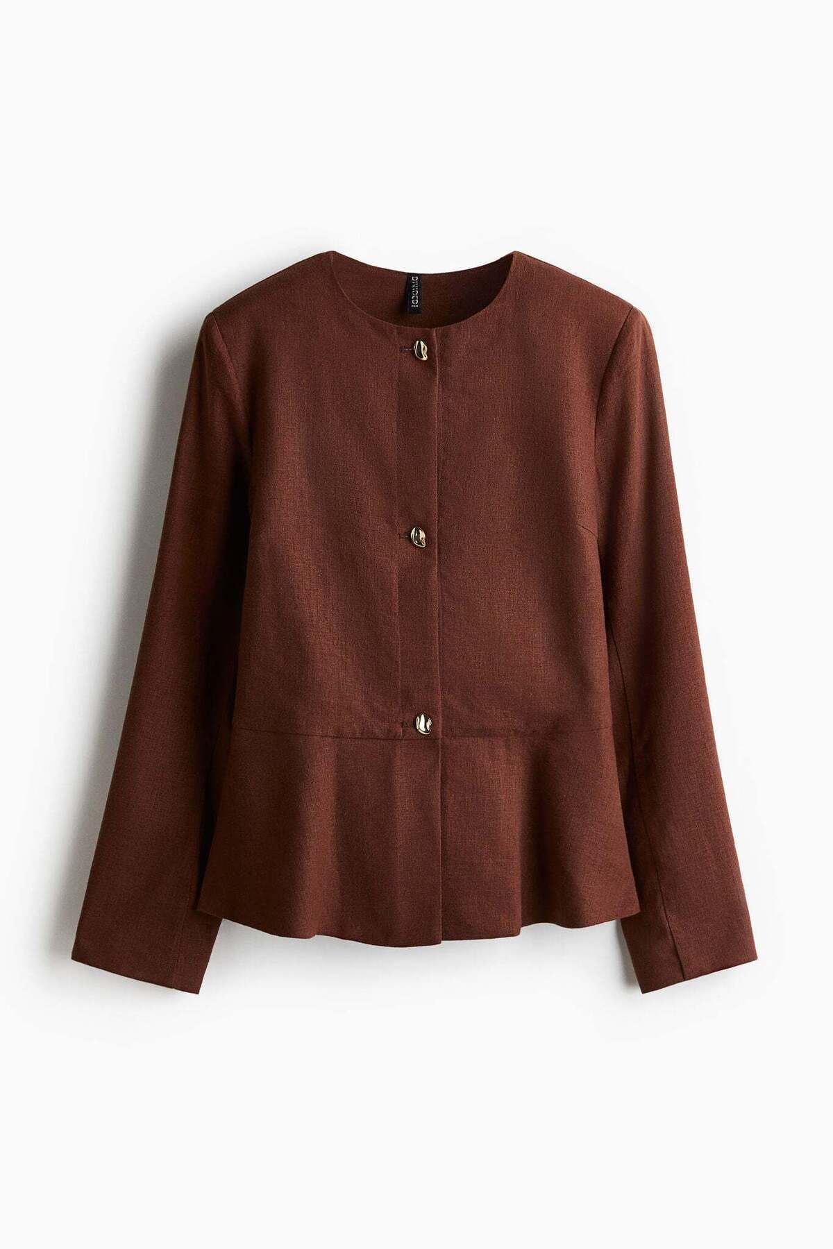 H&M-Linen-blend peplum jacket 4