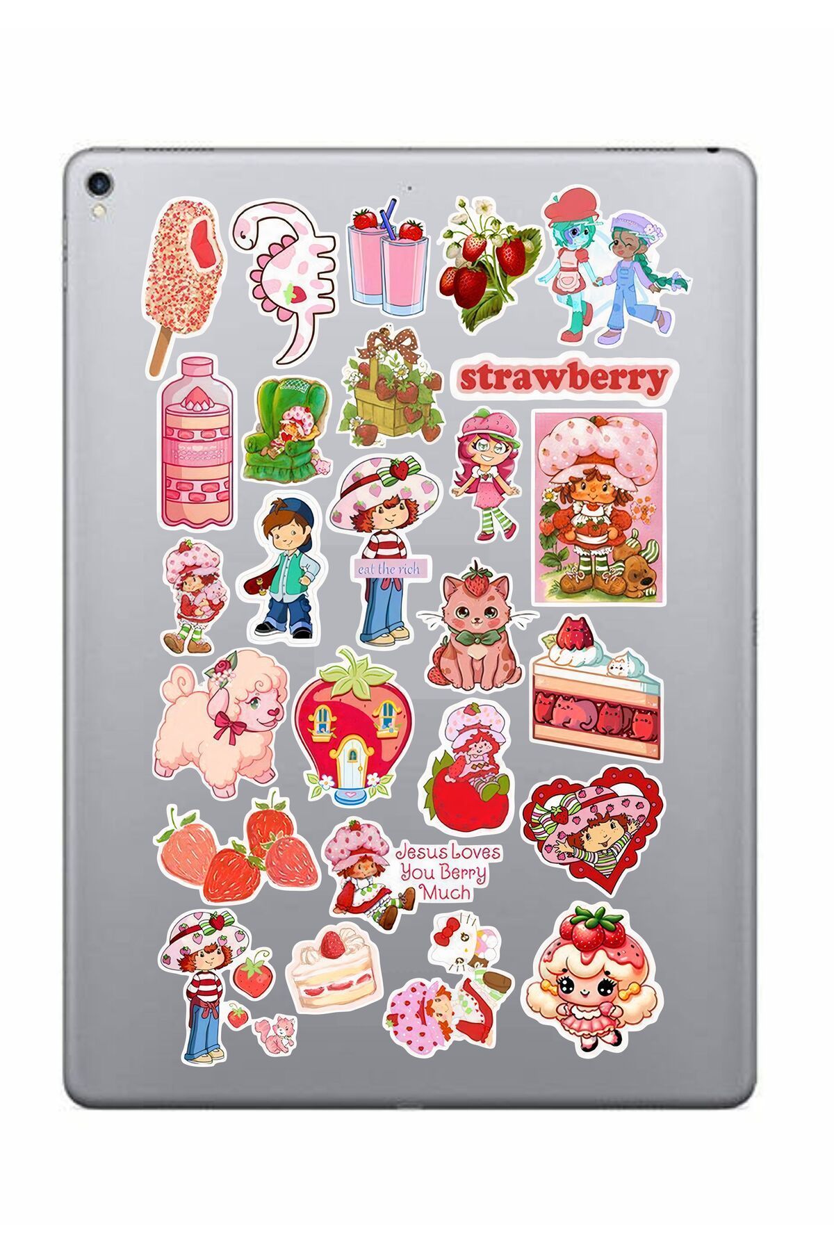hediyenebak Çilek Kız Sticker Seti | Laptop Ajanda PC Tablet Telefon Defter Etiket Bullet Journal