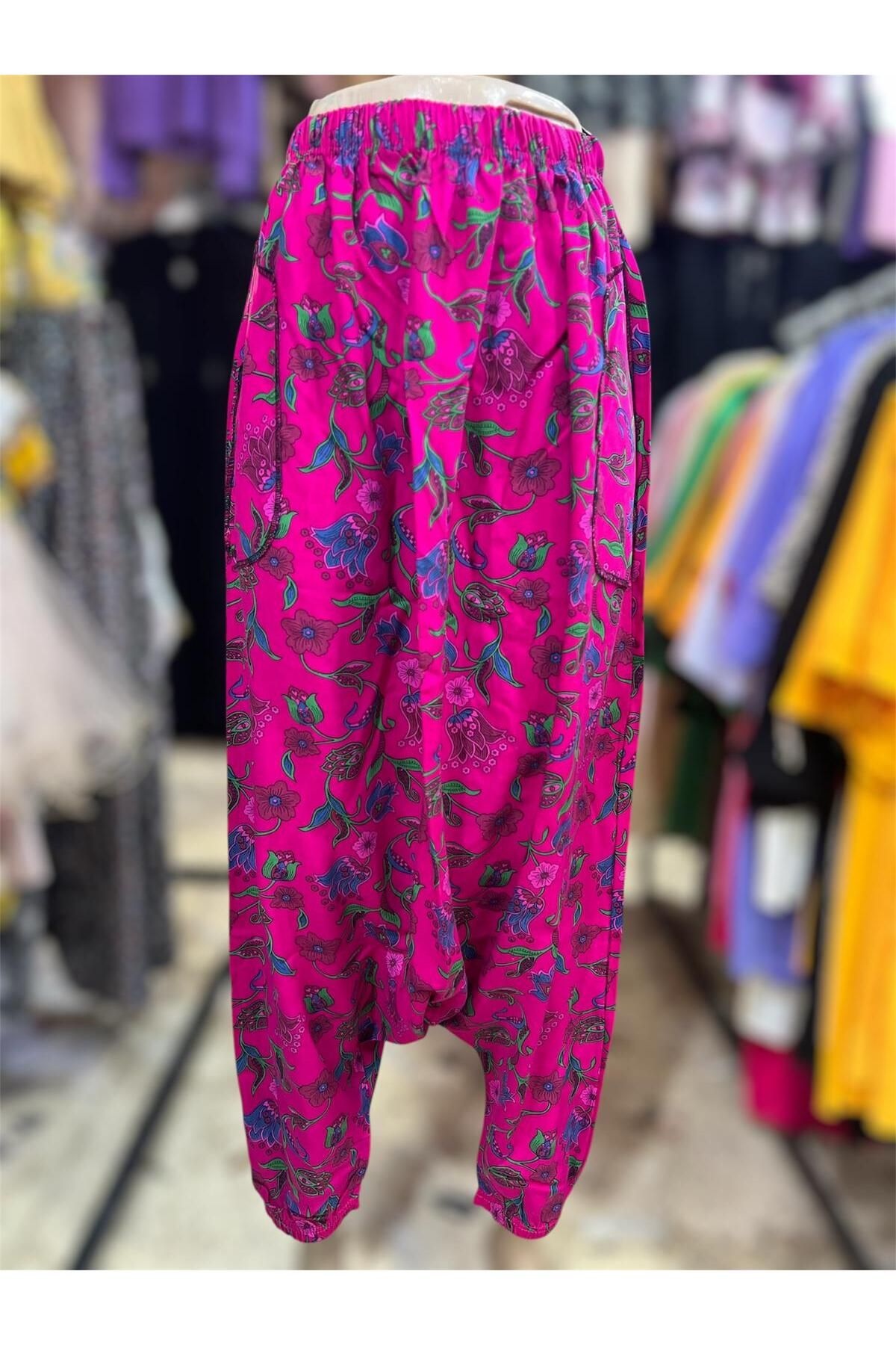 MODA Çiçek Desenli Cepli Şalvar